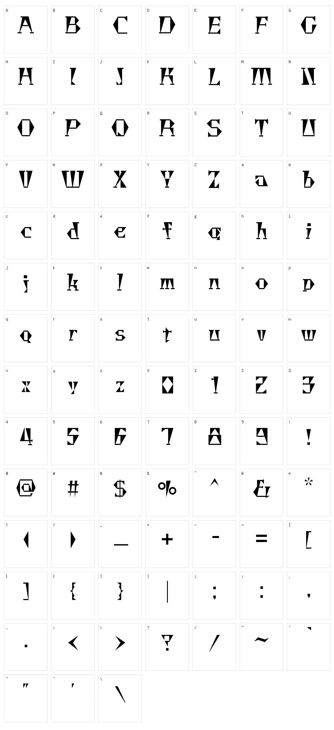 Chokokutai Character Set