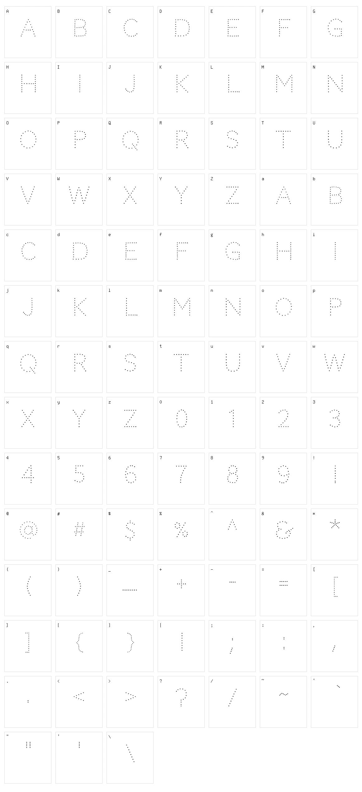 Codystar Character Set