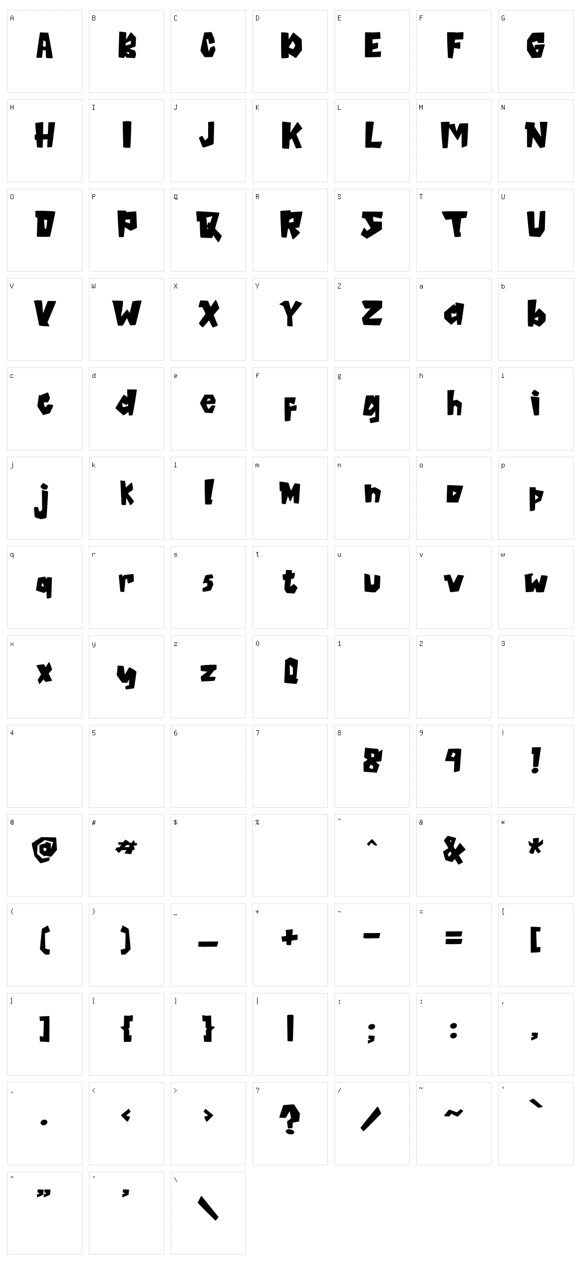Matrixoid Character Set