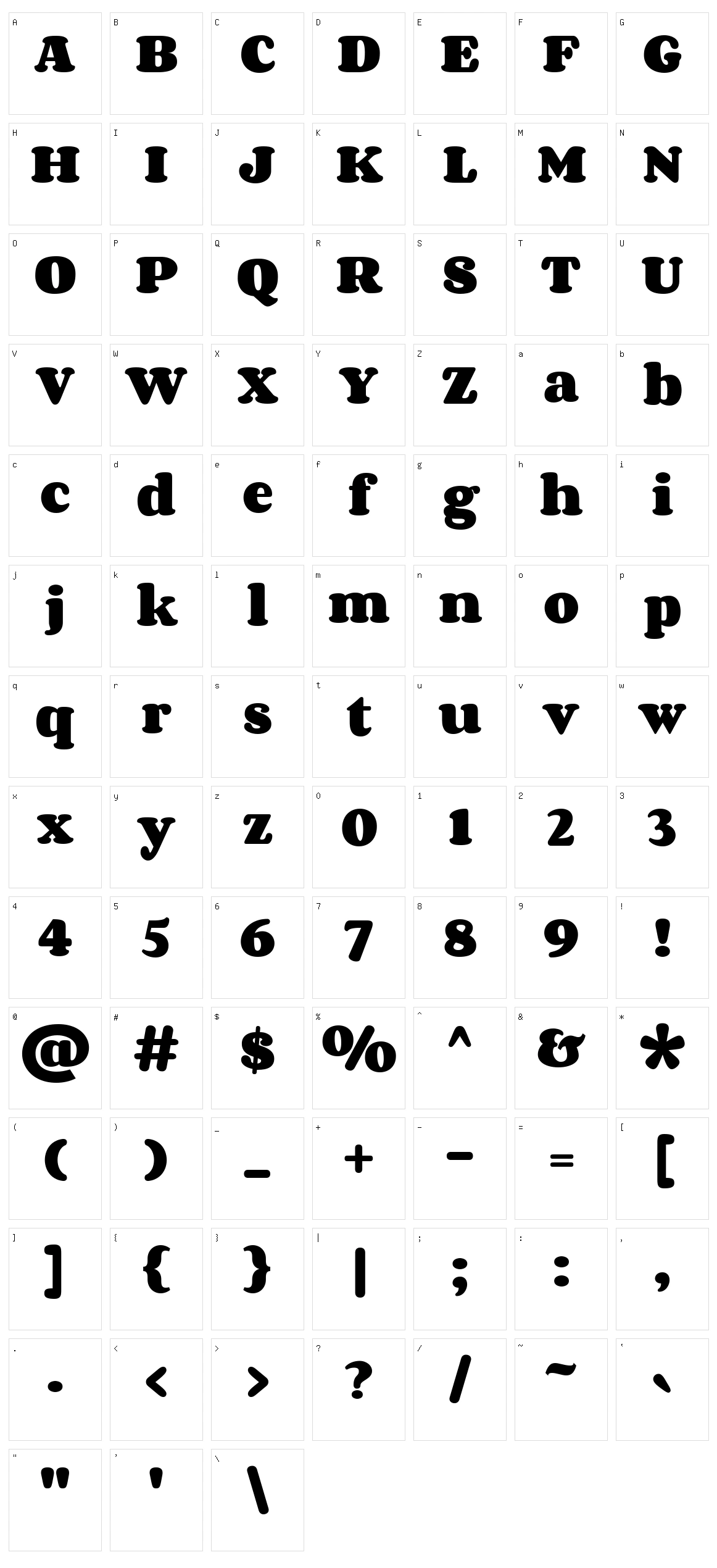 Corben Character Set