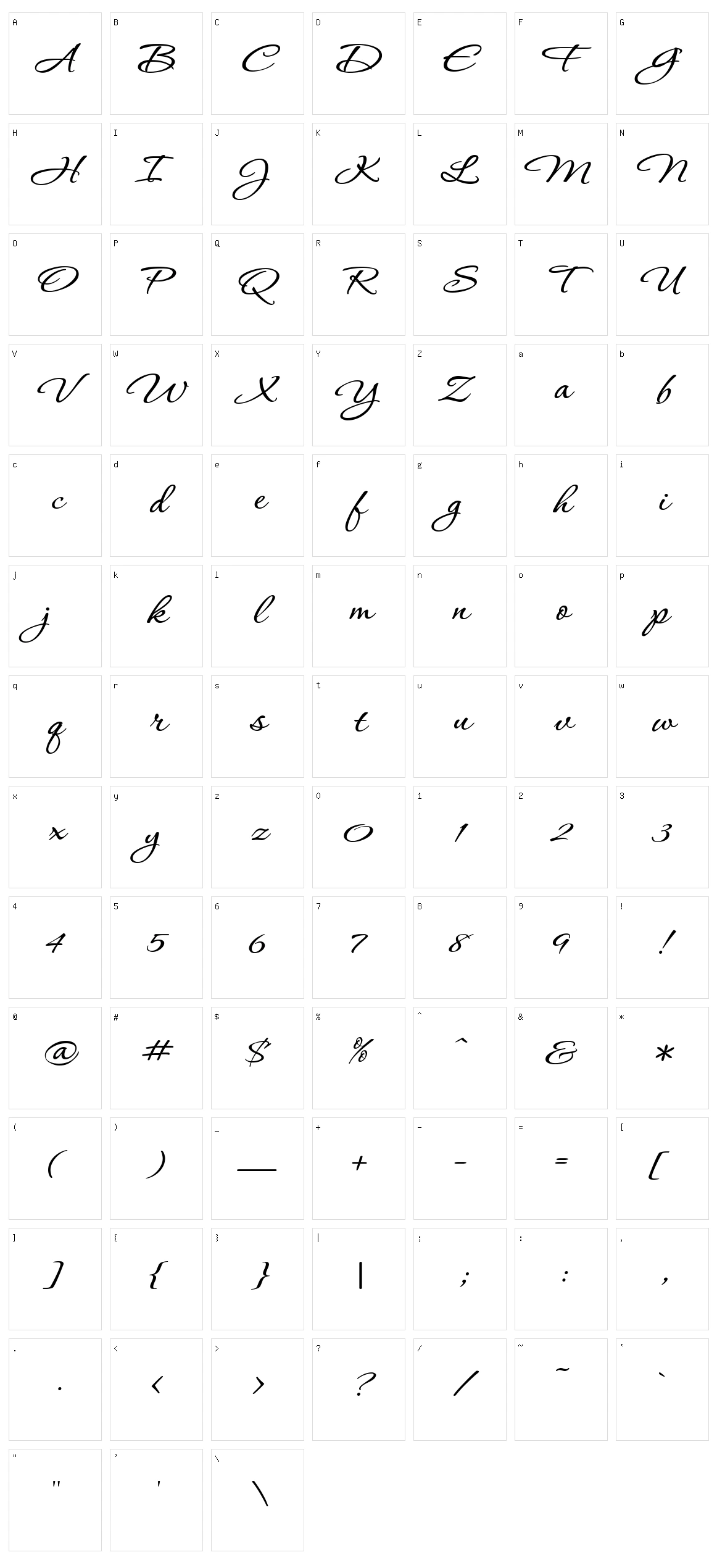 Corinthia Character Set
