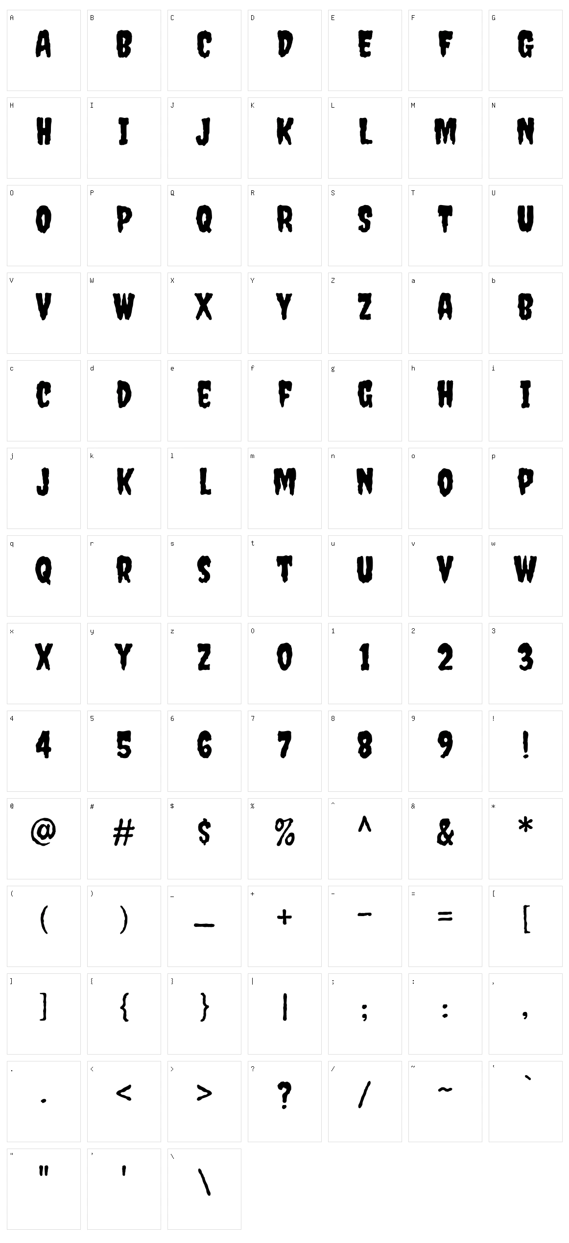 Creepster Character Set