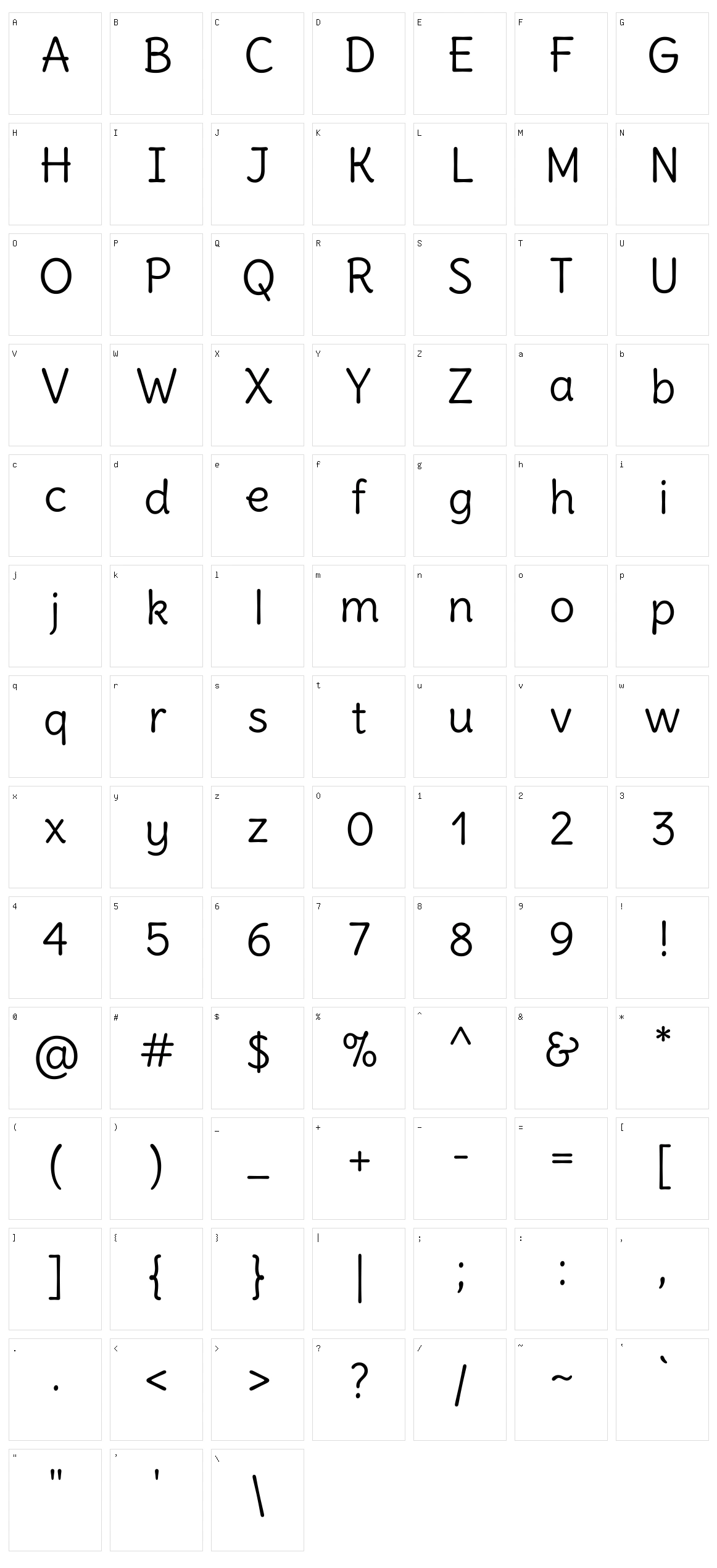 Delius Character Set