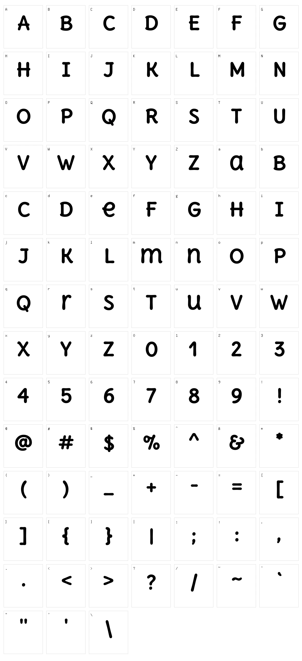 Delius unicase Character Set