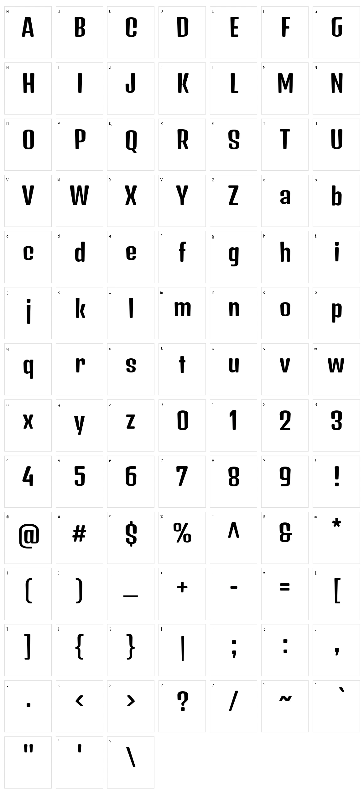 Denk one Character Set