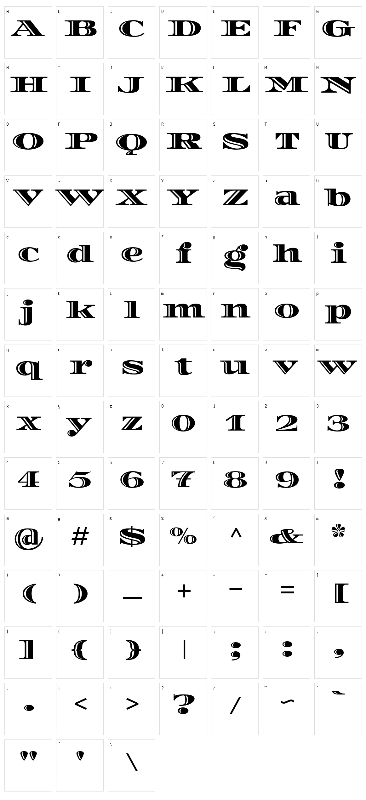 Diplomata Character Set