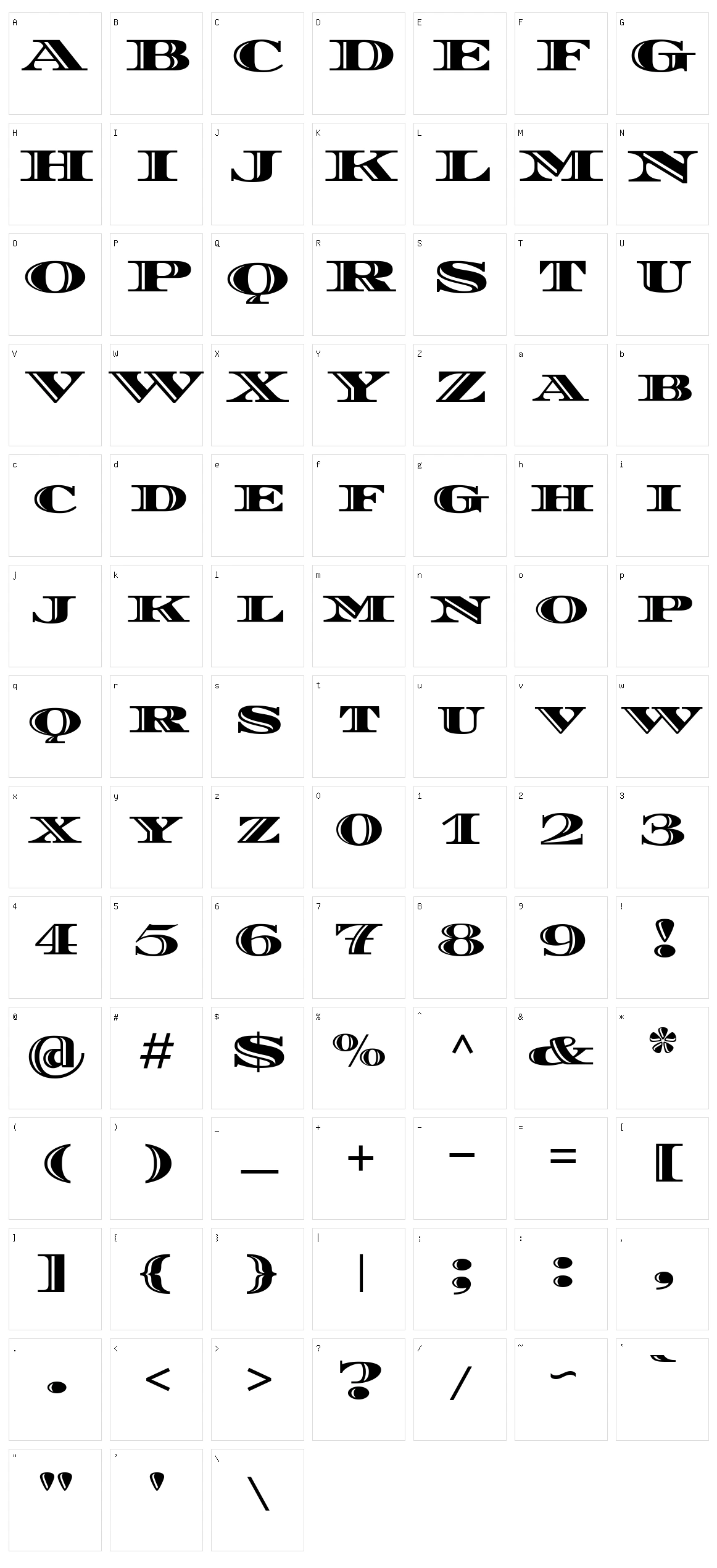 Diplomata sc Character Set