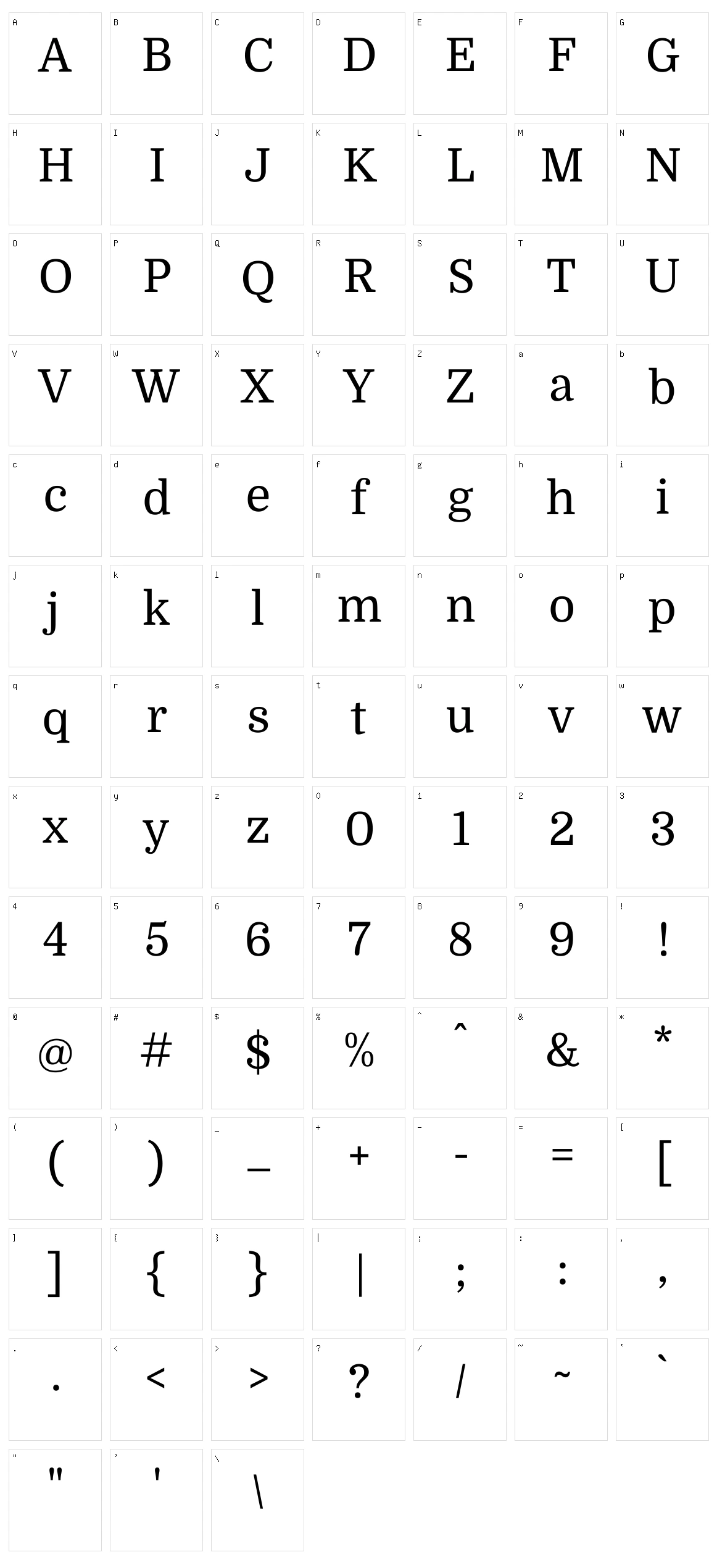 Domine Character Set