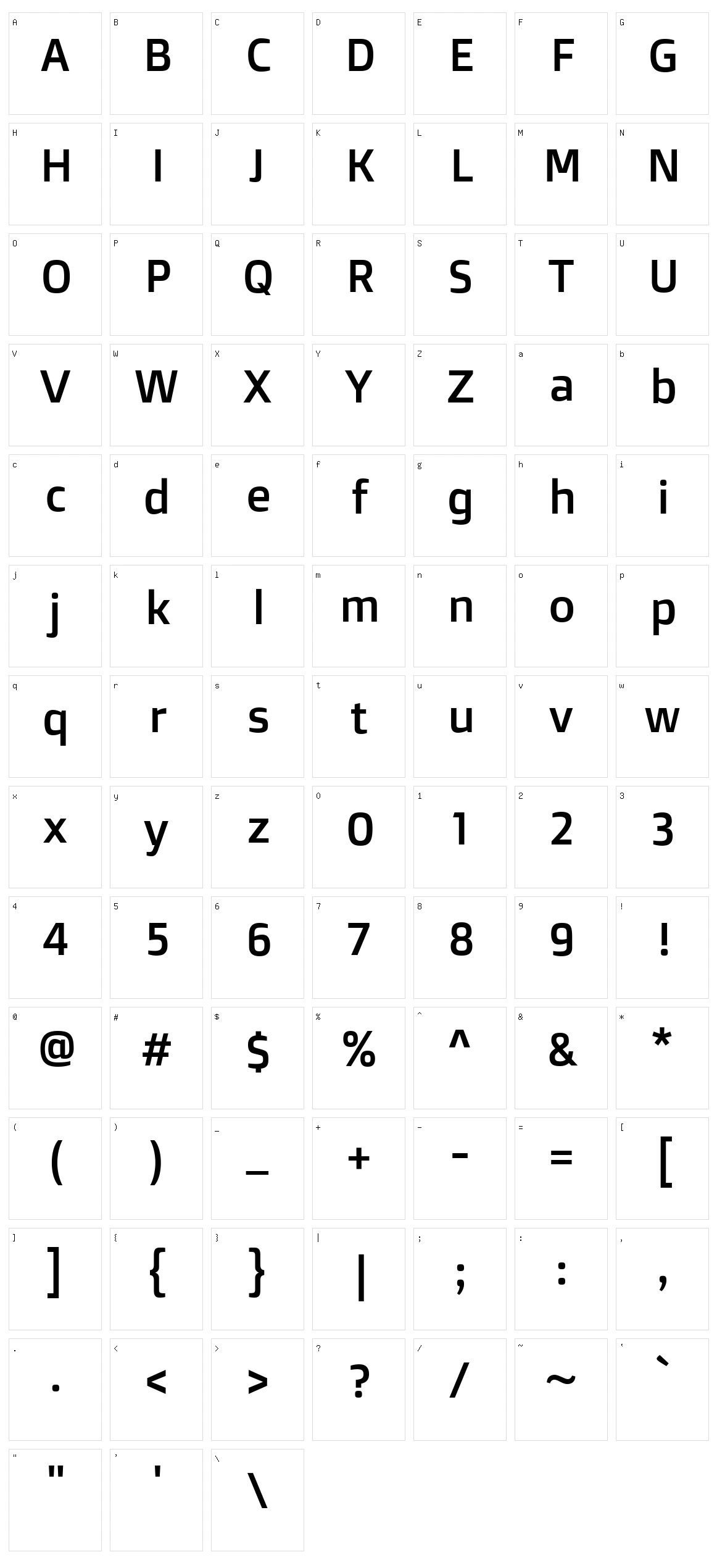 Doppio one Character Set