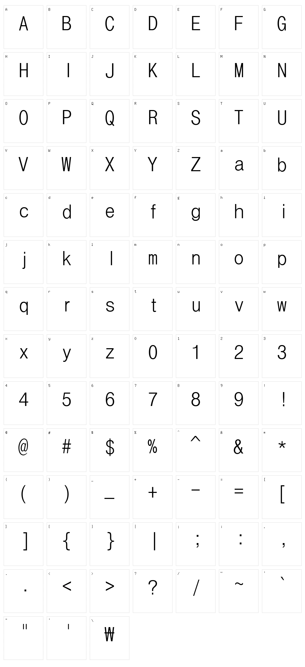 Dotumche Character Set