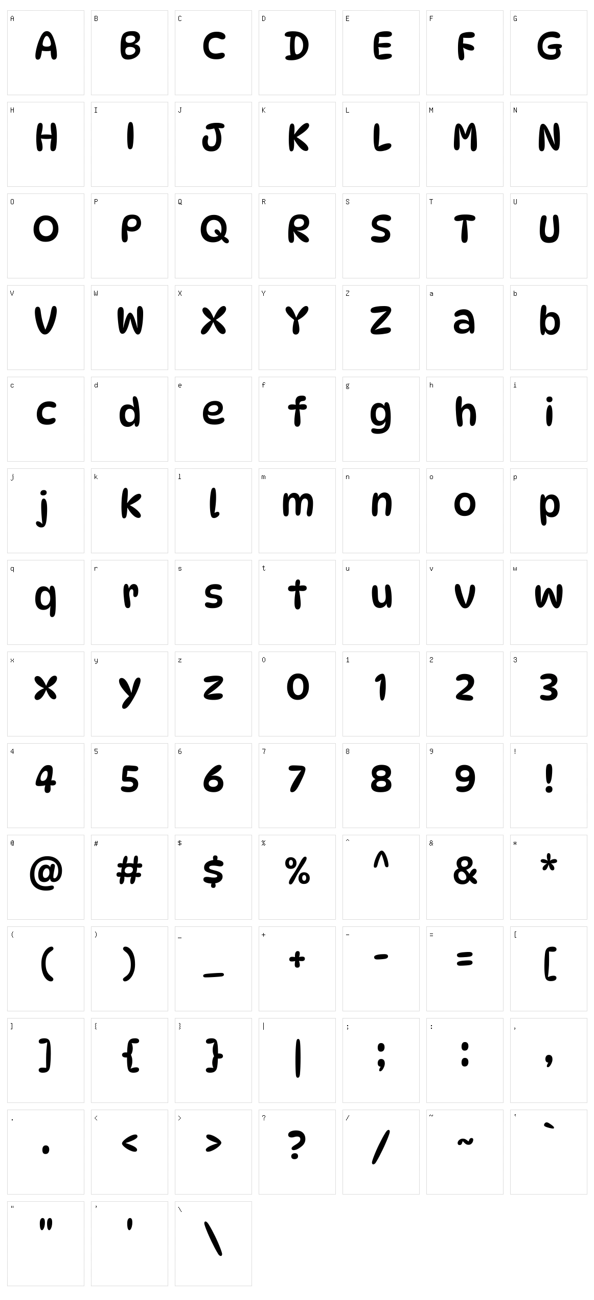 Dynapuff Character Set