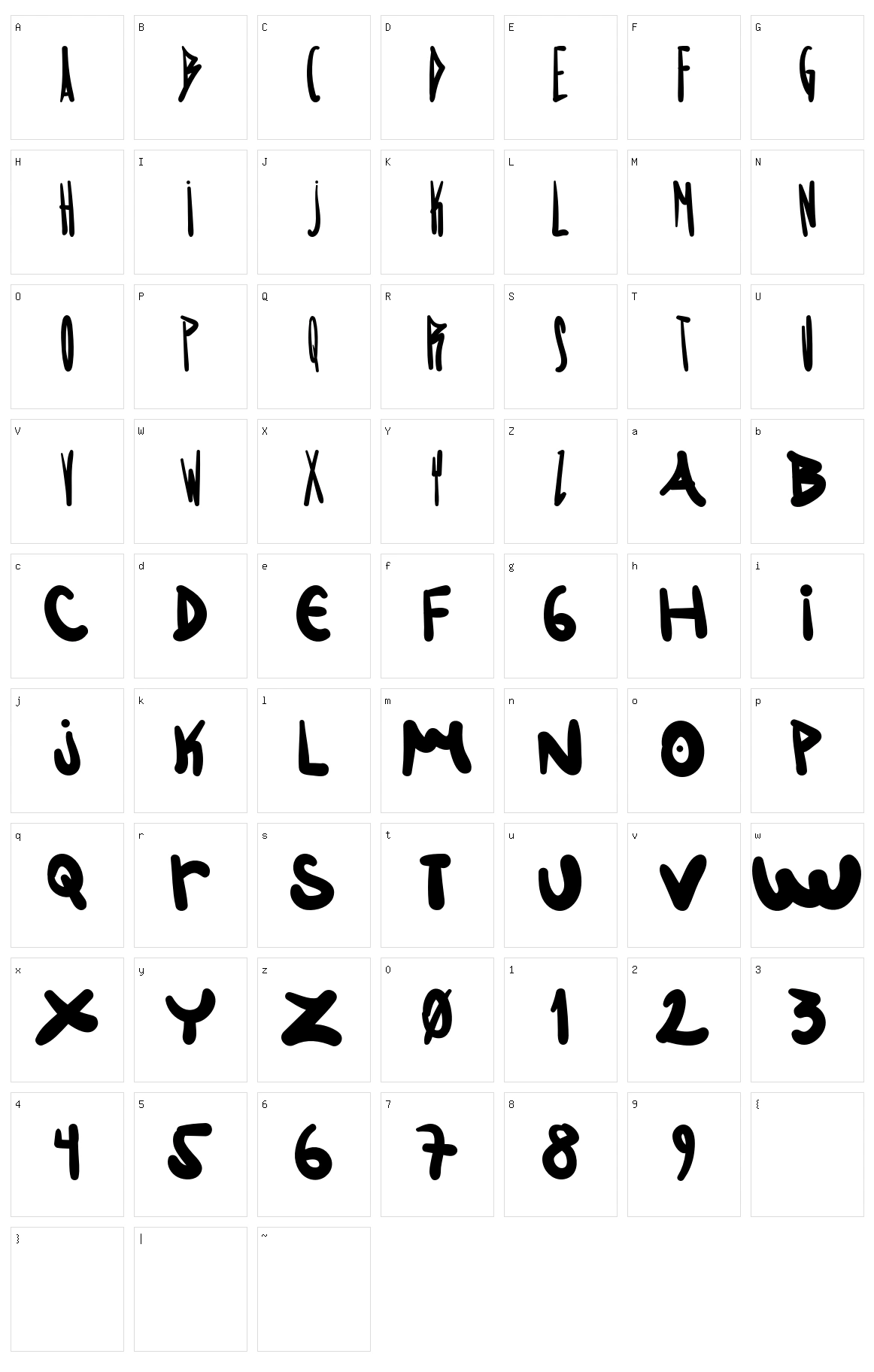 Flacucho Character Set