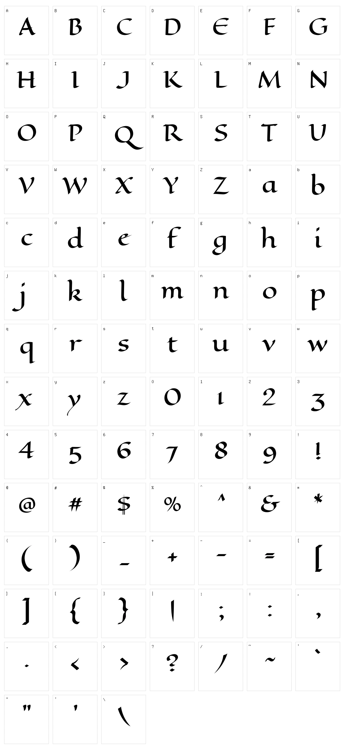 Eagle lake Character Set