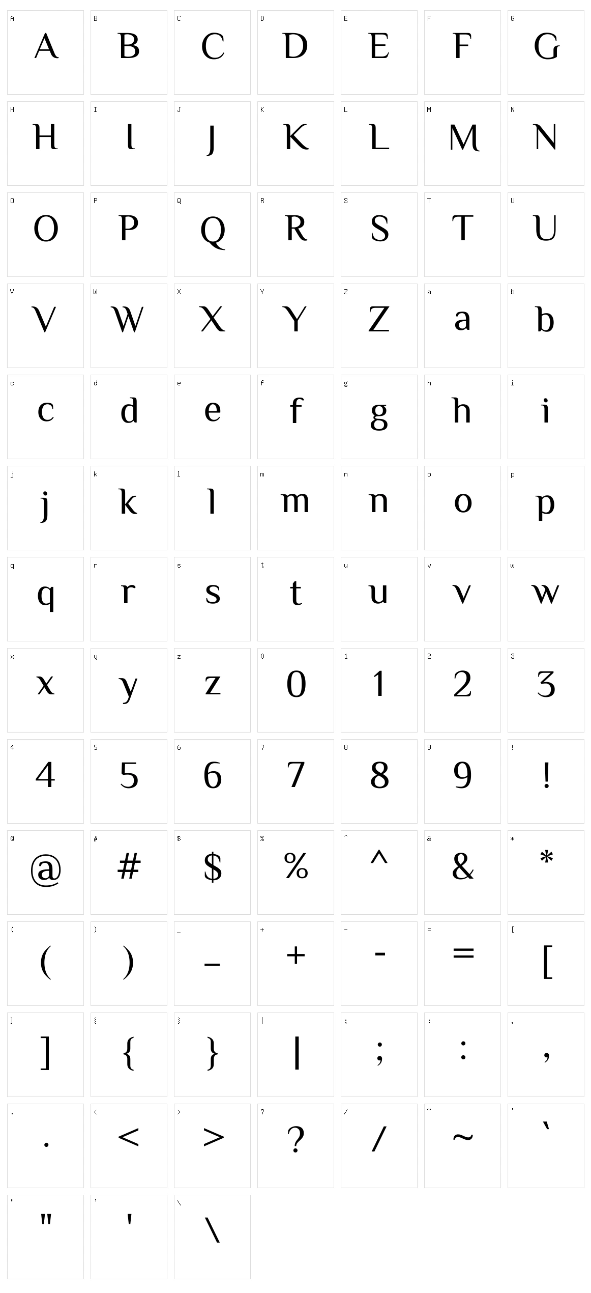 El messiri Character Set