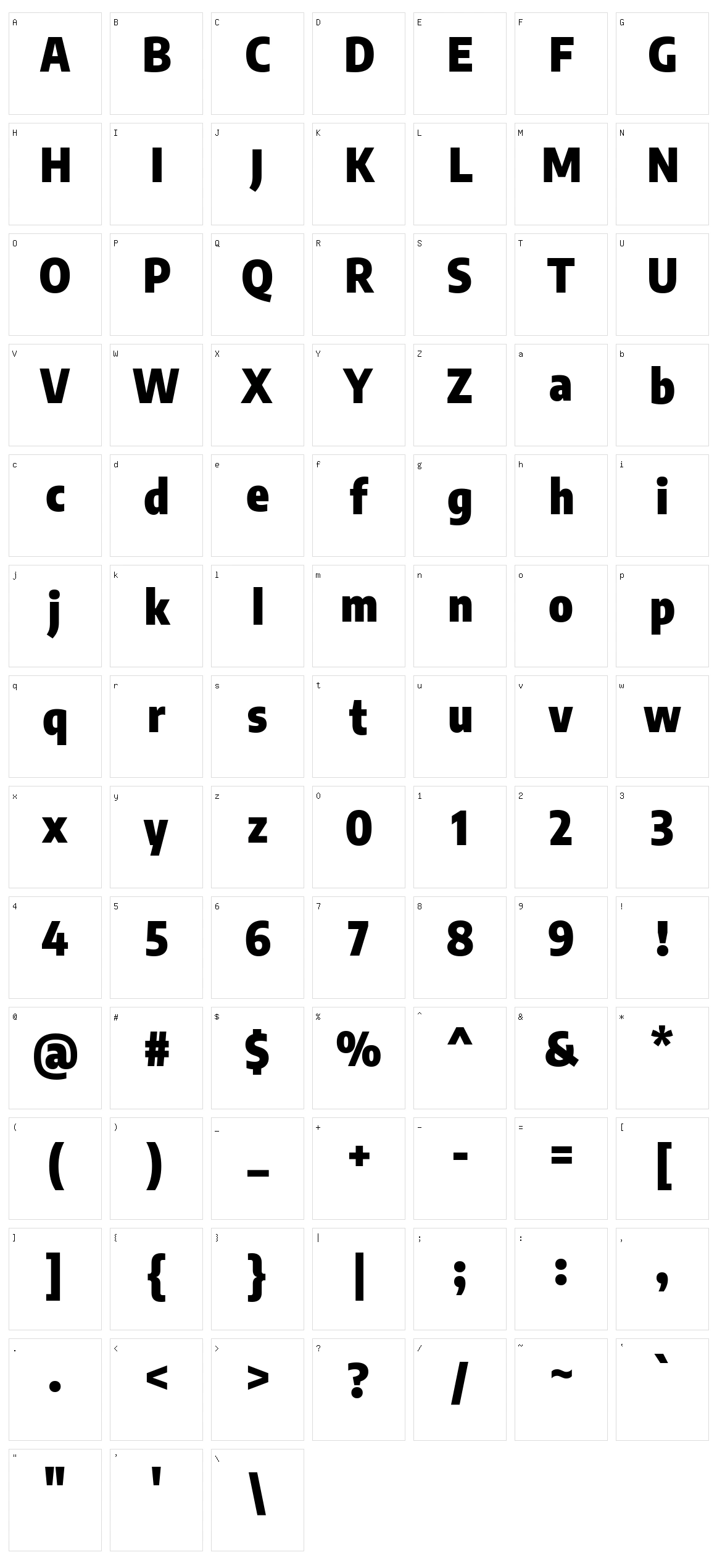 Encode sans condensed Character Set