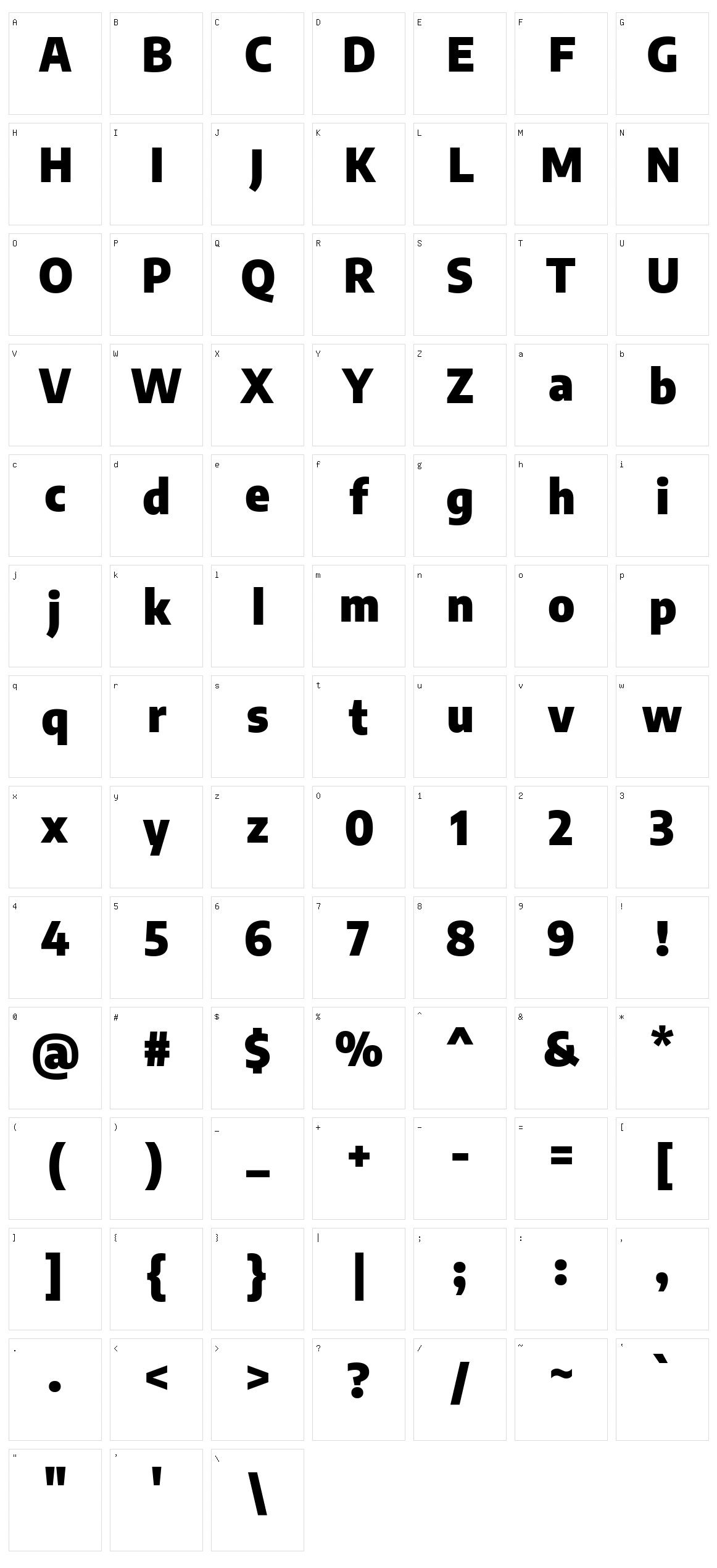 Encode sans semi condensed Character Set