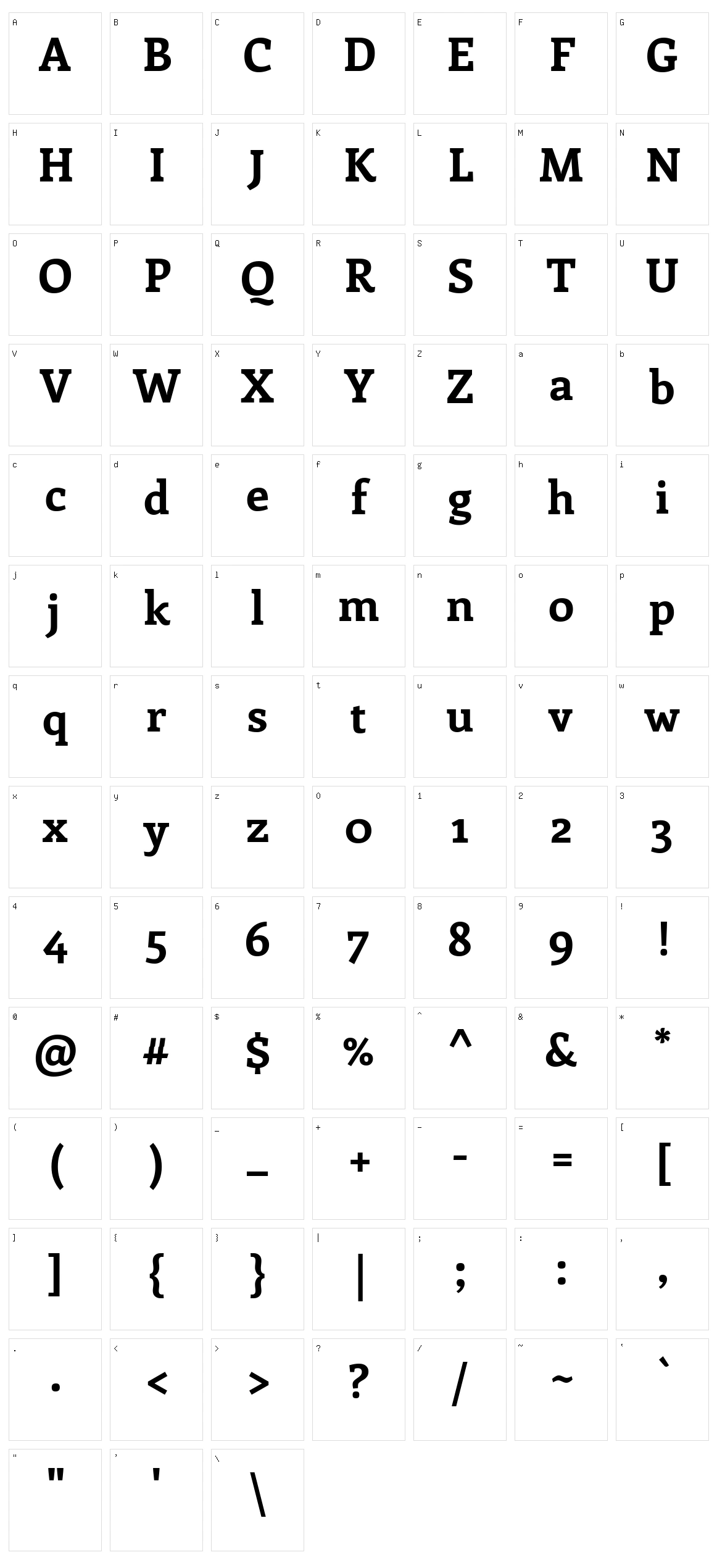 Enriqueta Character Set