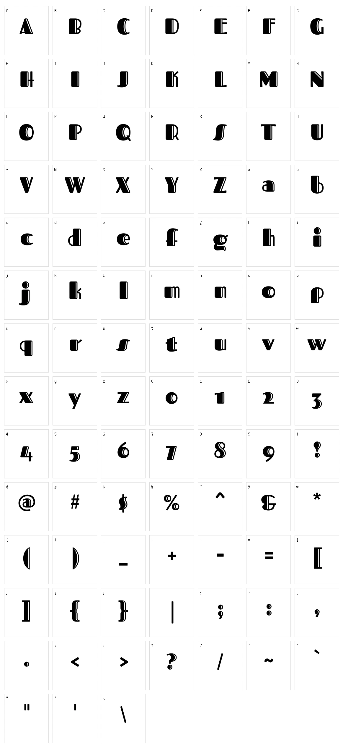 Fascinate inline Character Set