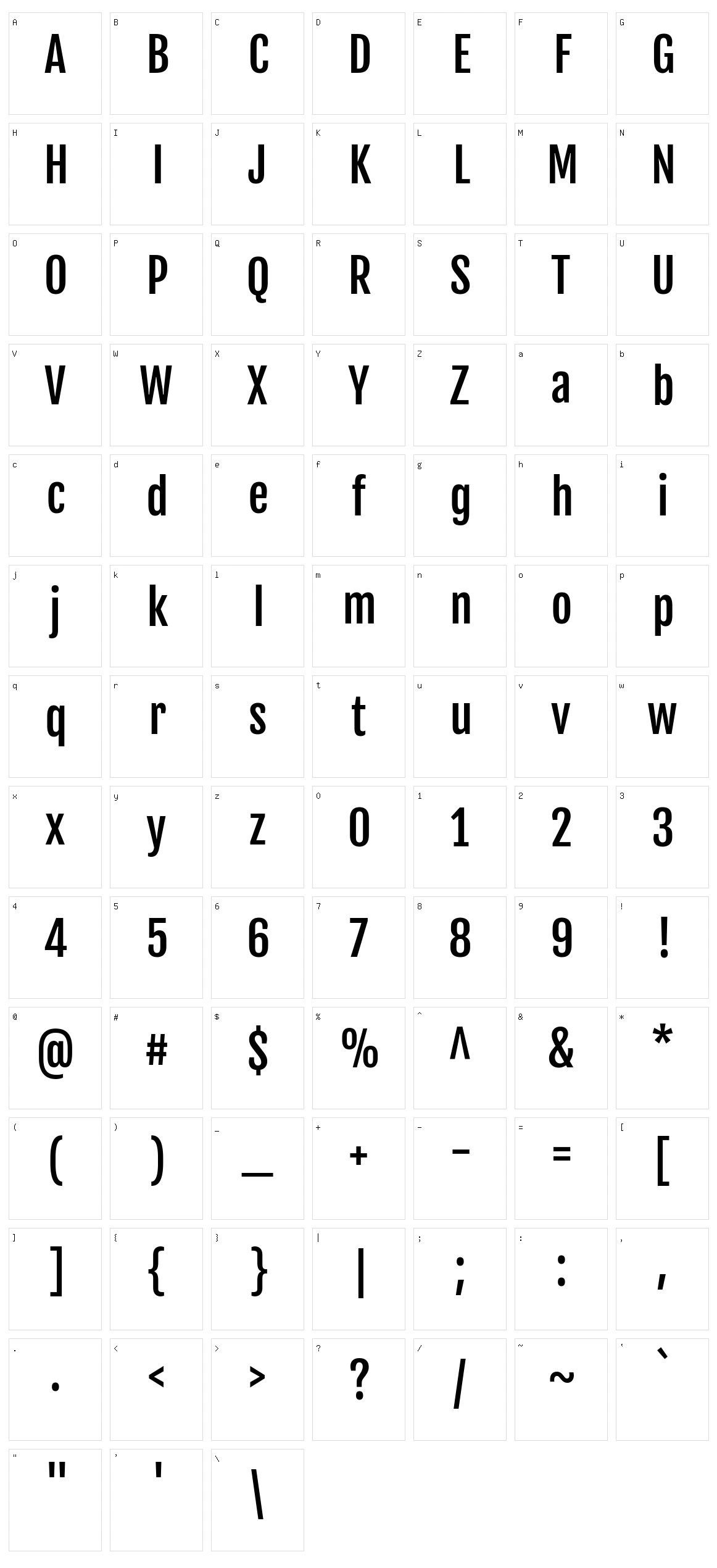 Fjalla one Character Set