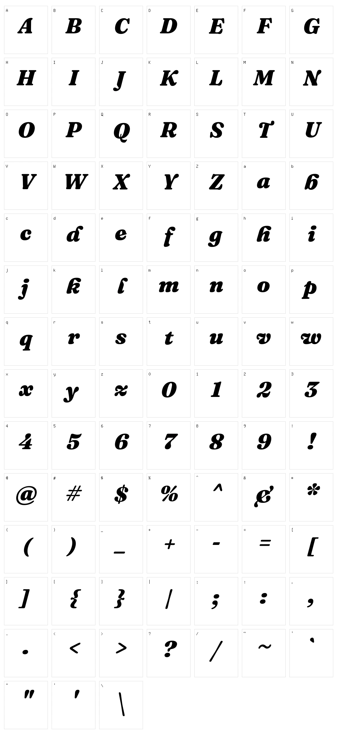 Fraunces Character Set