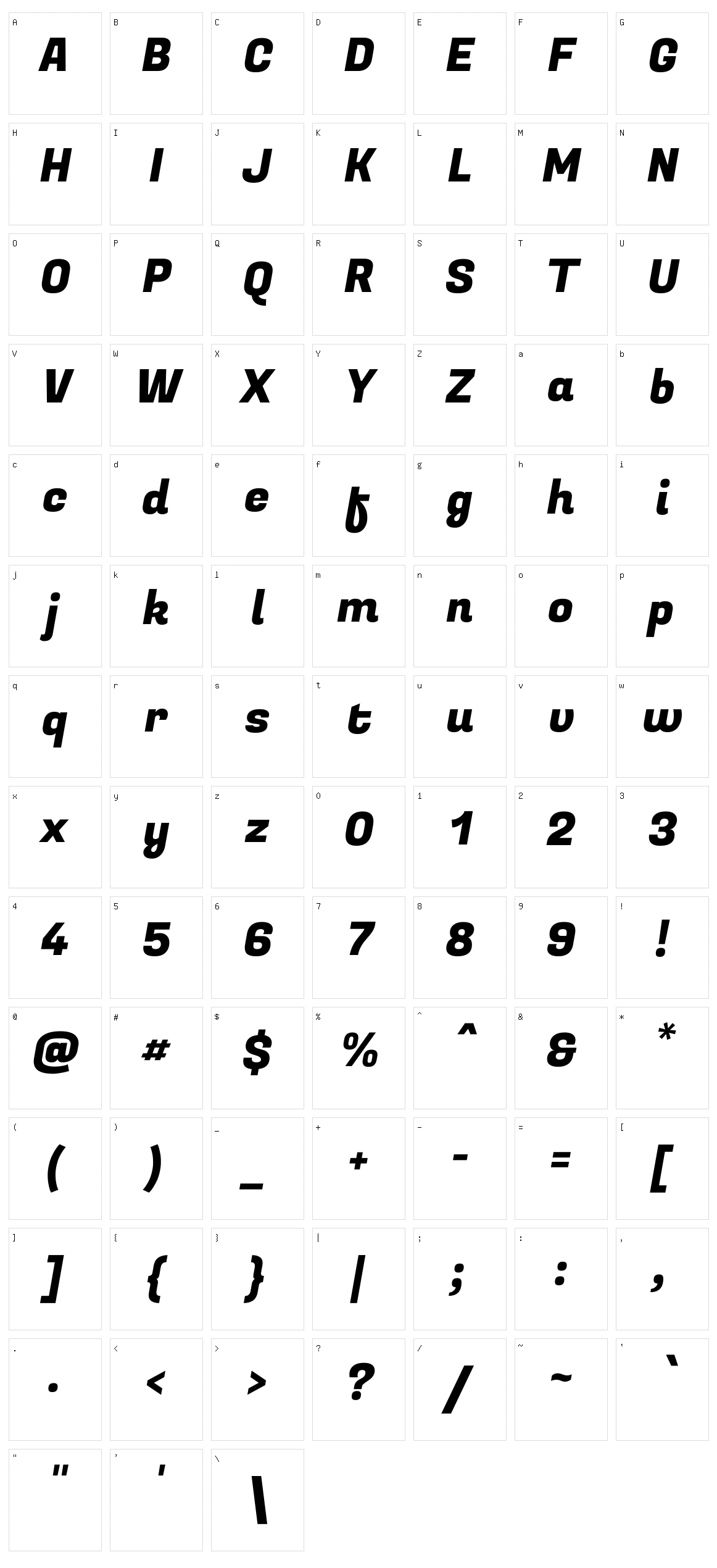 Fugaz one Character Set