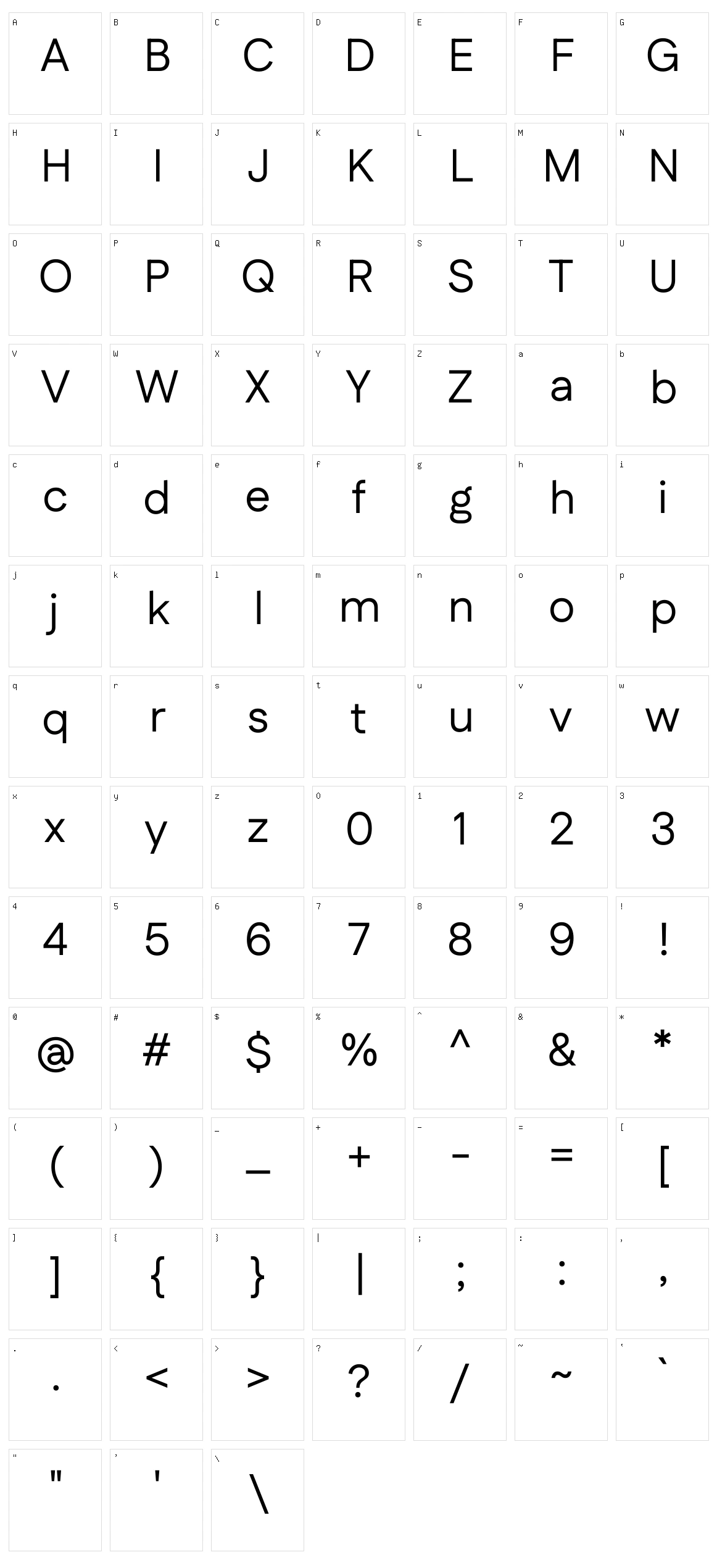 Fustat Character Set