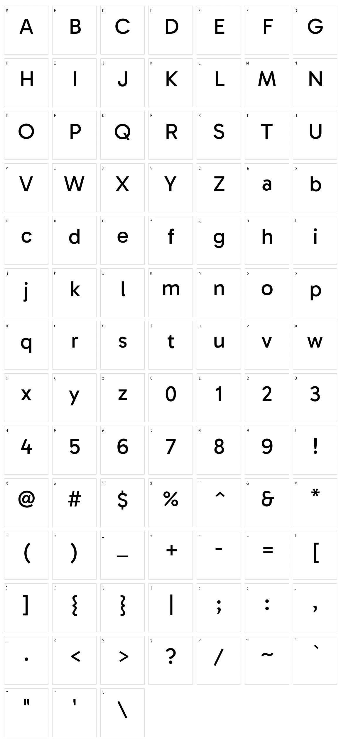 Gabarito Character Set