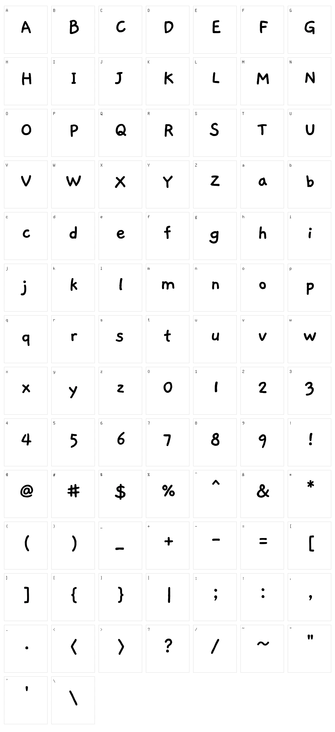 Gaegu Character Set