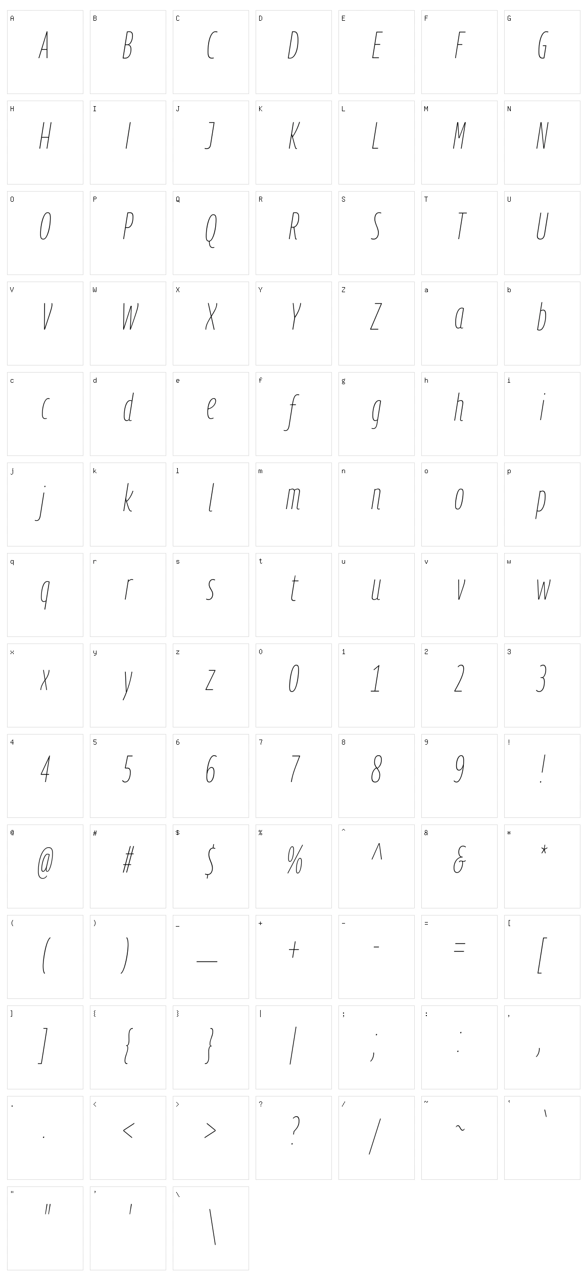 Georama Character Set