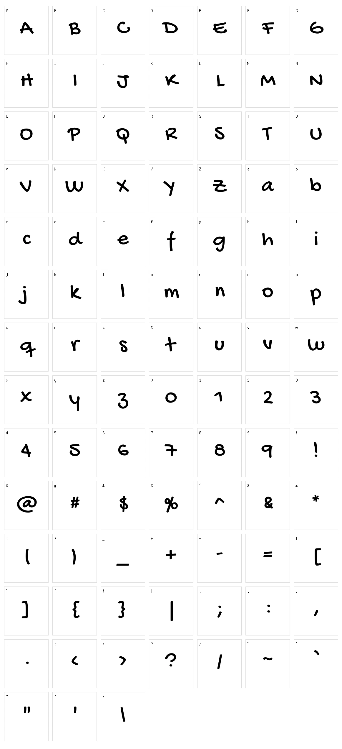 Gochi hand Character Set