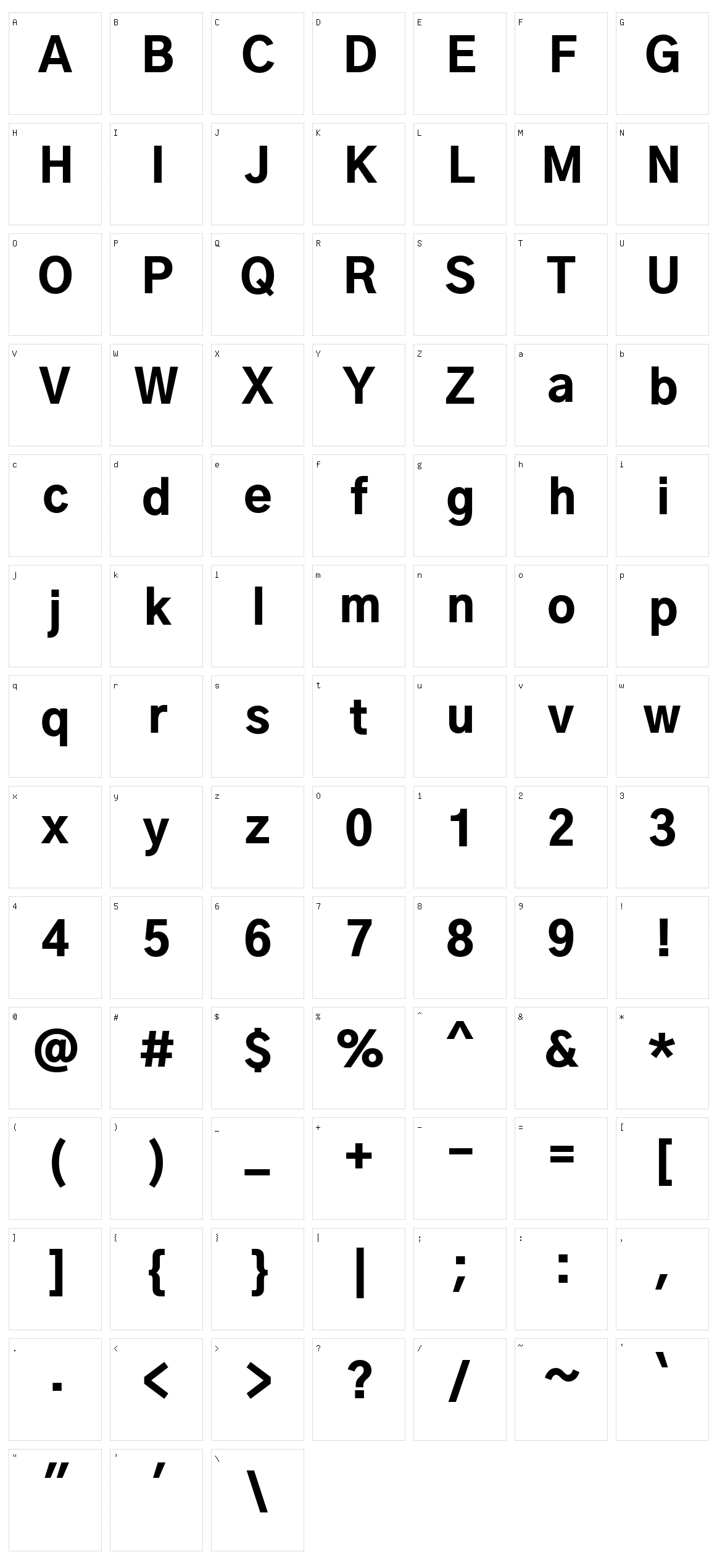 Gothic a1 Character Set