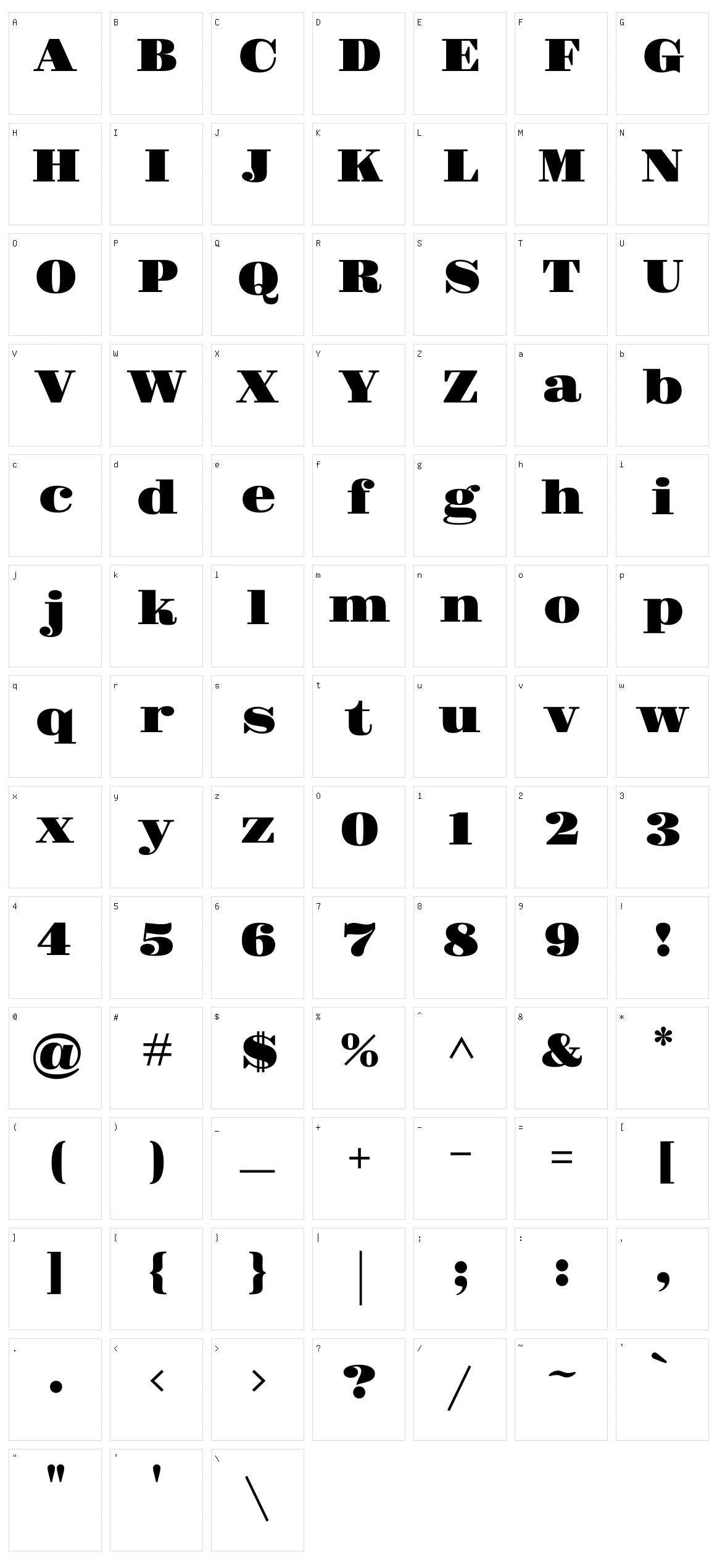 Gravitas one Character Set