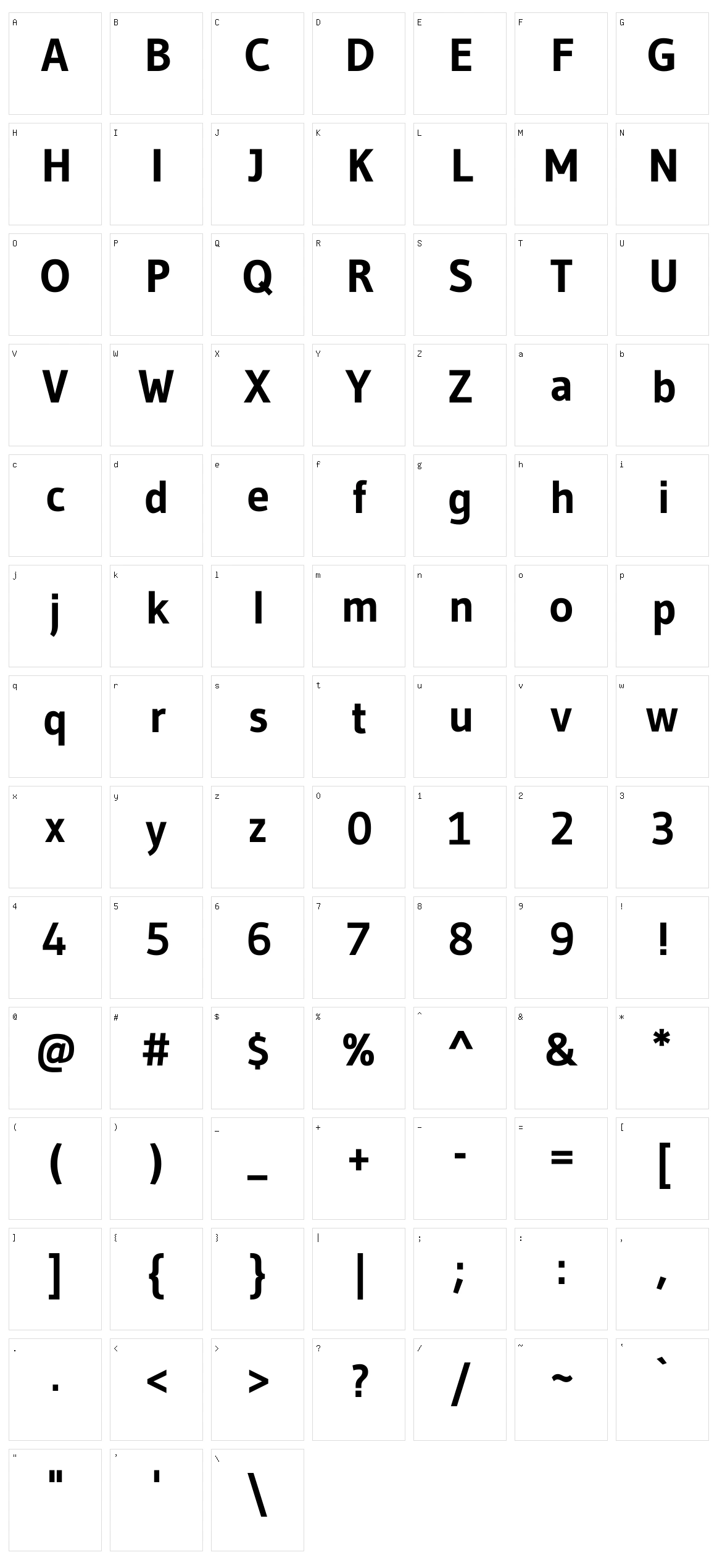 Gudea Character Set
