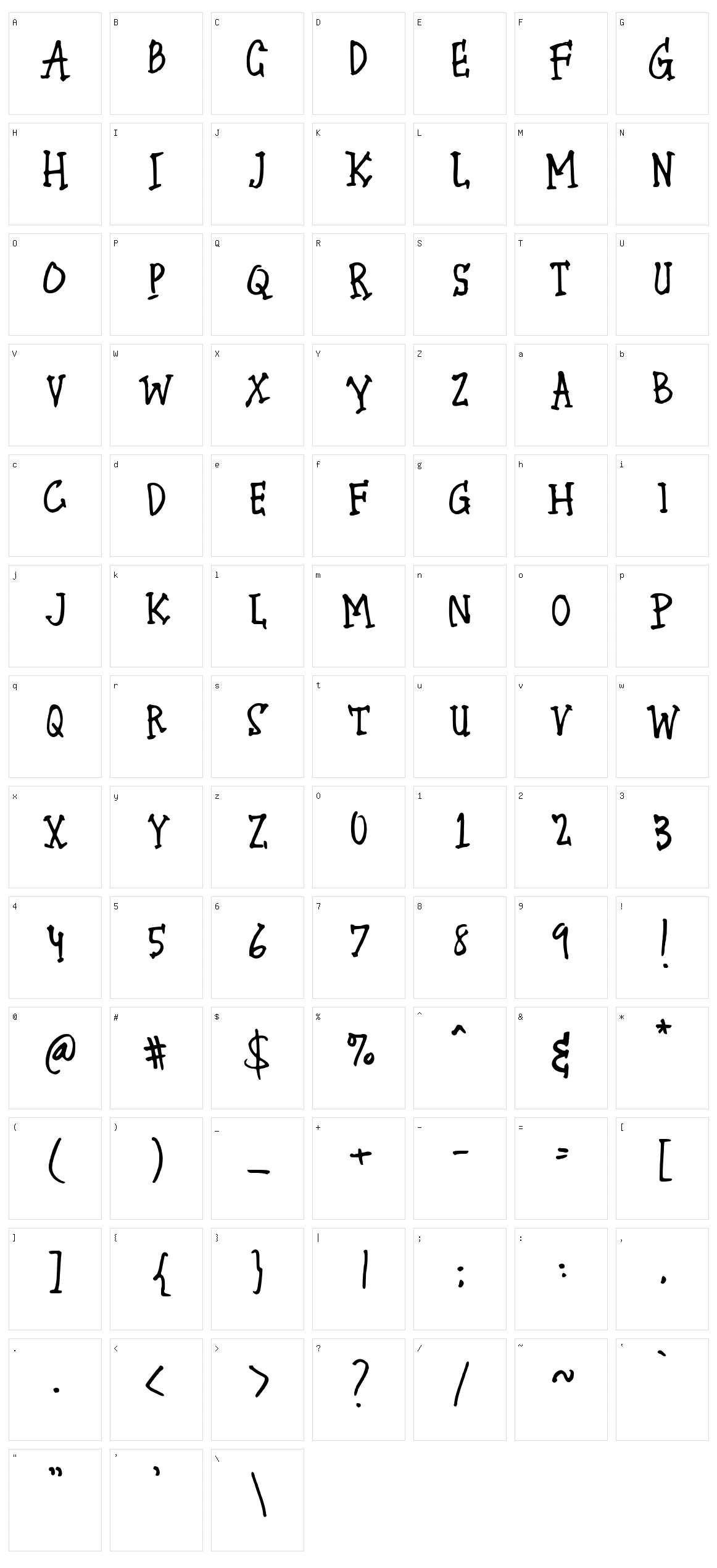 Jack Sketcher Character Set