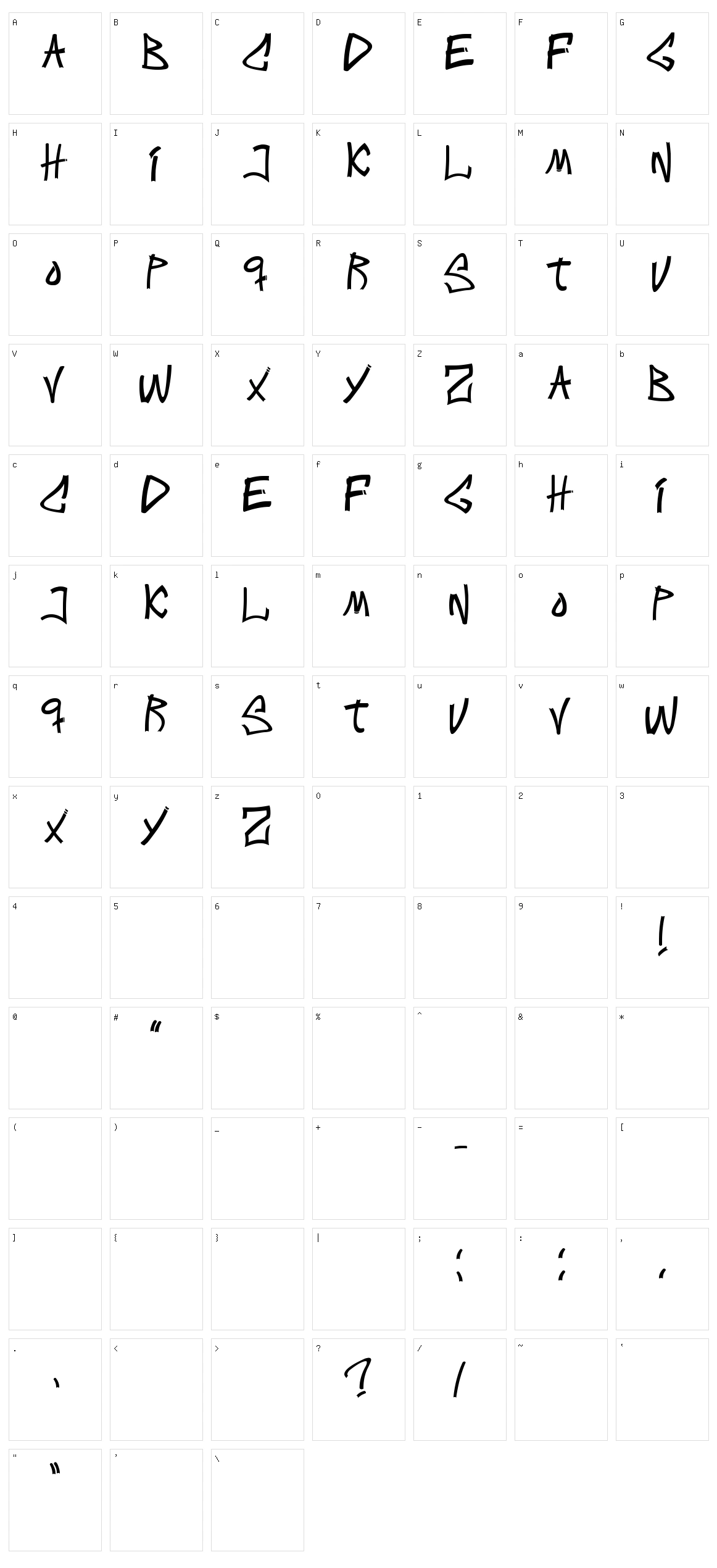 Intens Writings Character Set