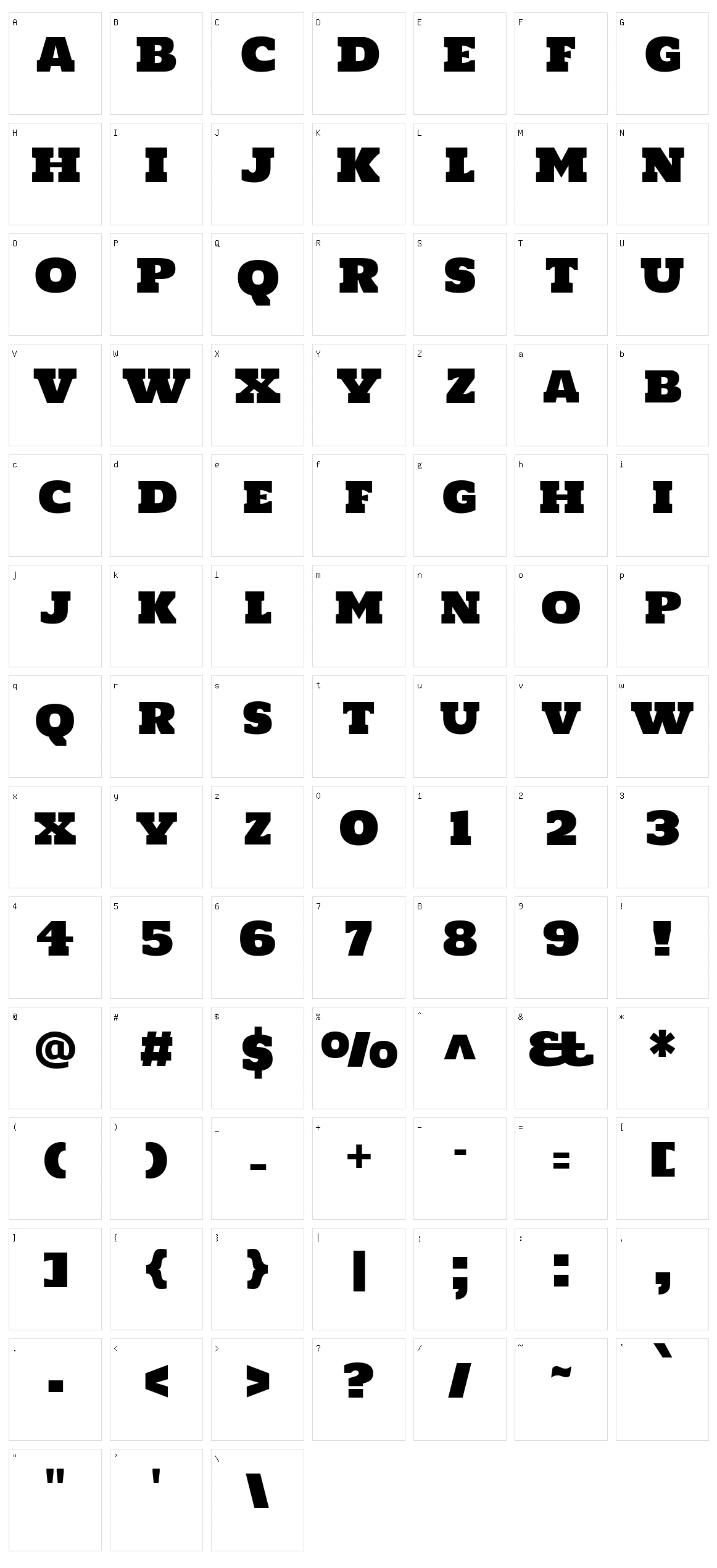 Holtwood one sc Character Set