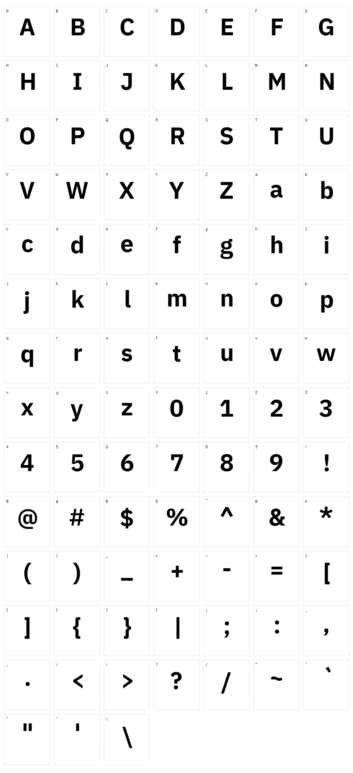 Ibm plex sans jp Character Set