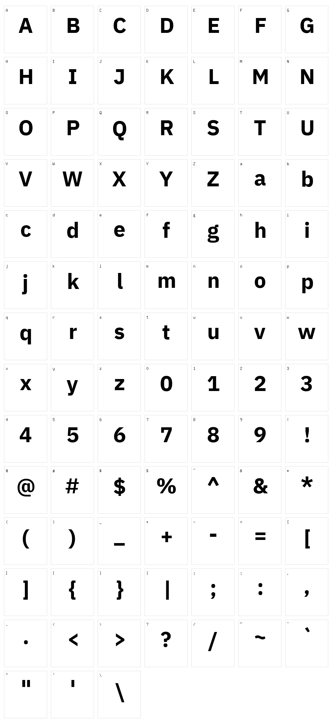 Ibm plex sans kr Character Set