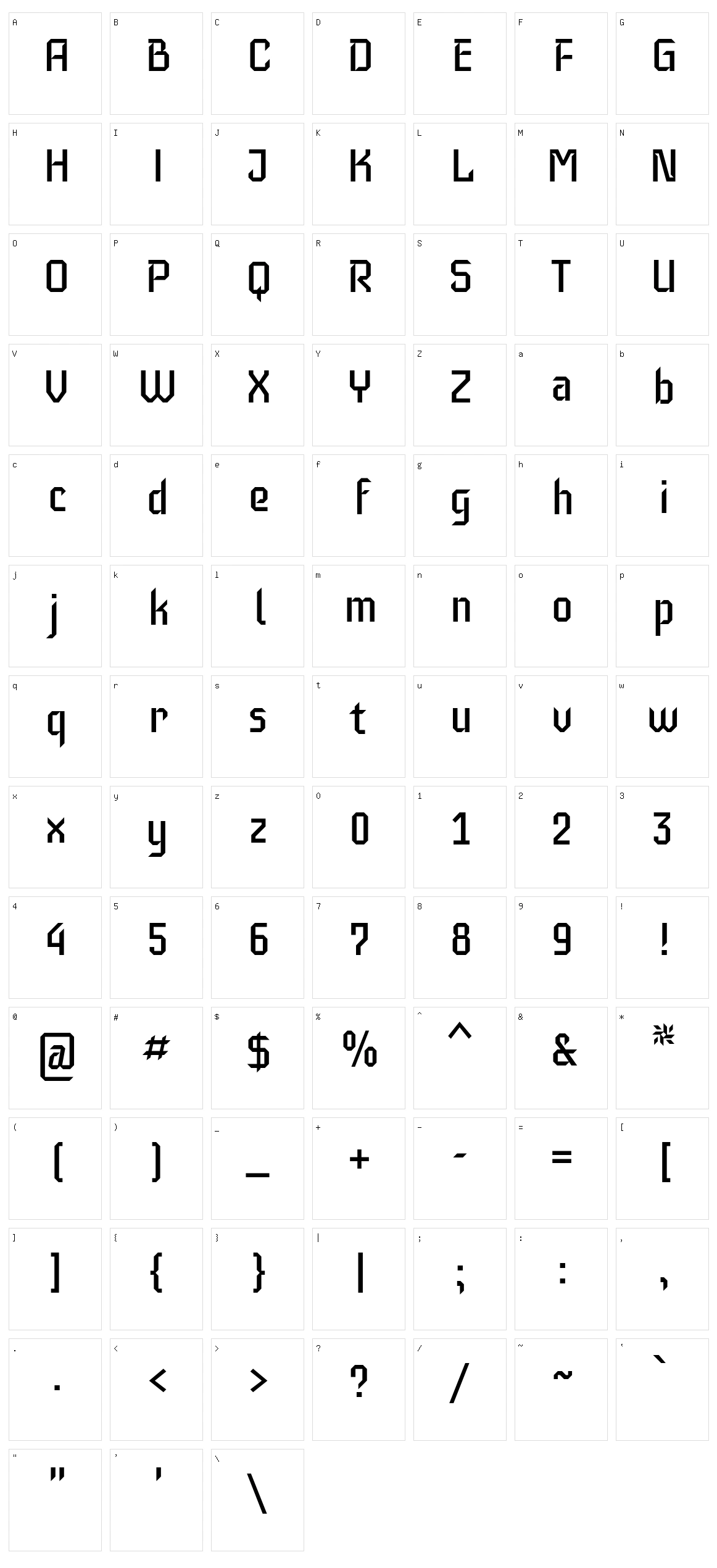 Iceberg Character Set