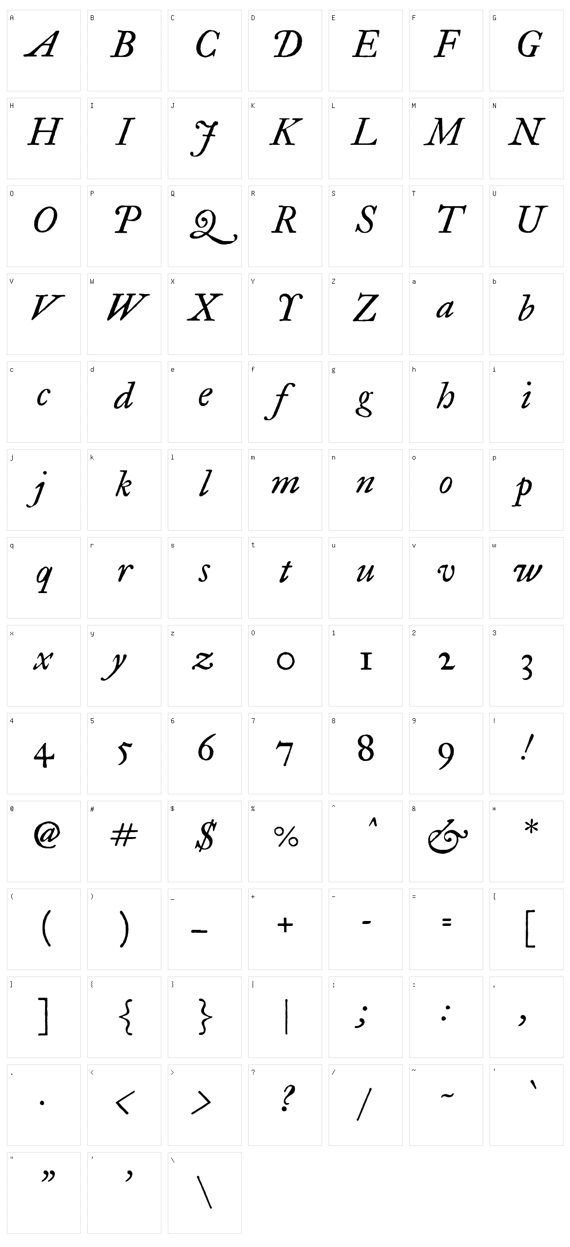 Im fell great primer Character Set