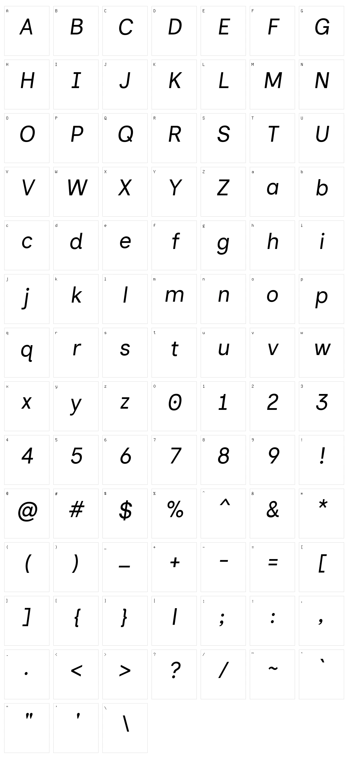 Inclusive sans Character Set