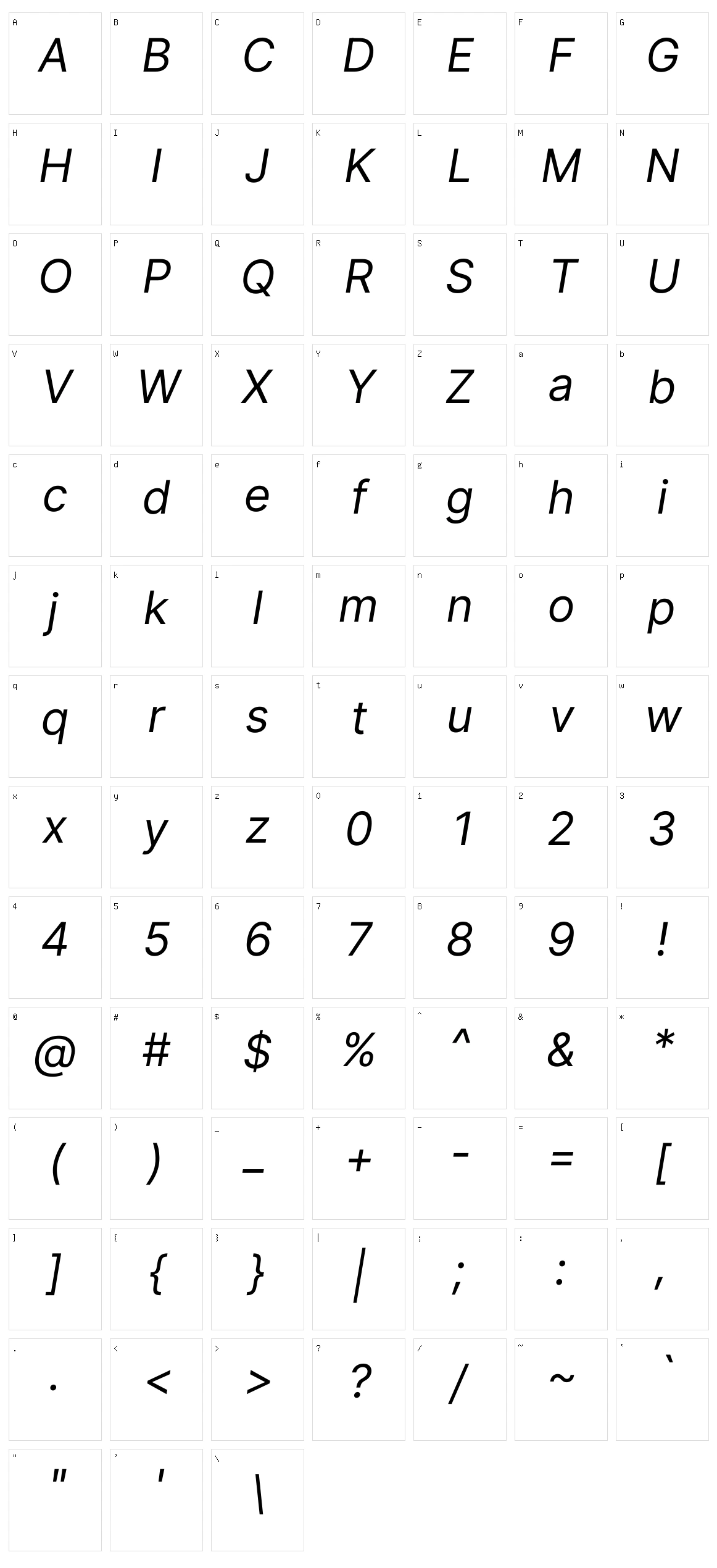 Inter tight Character Set