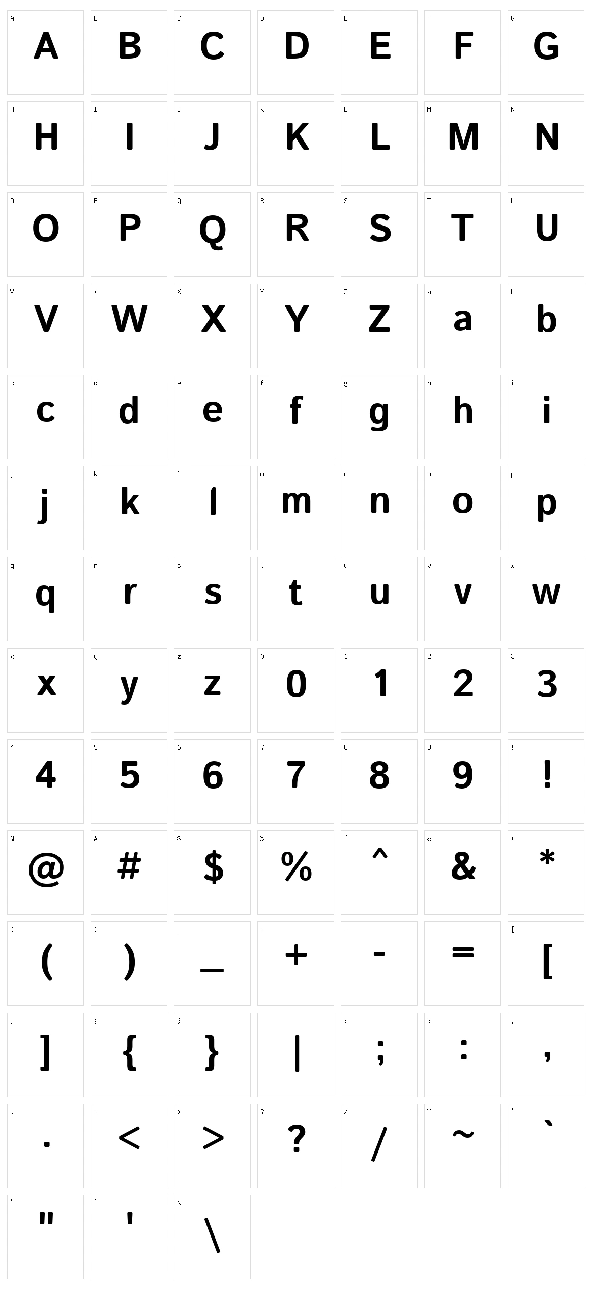 Istok web Character Set