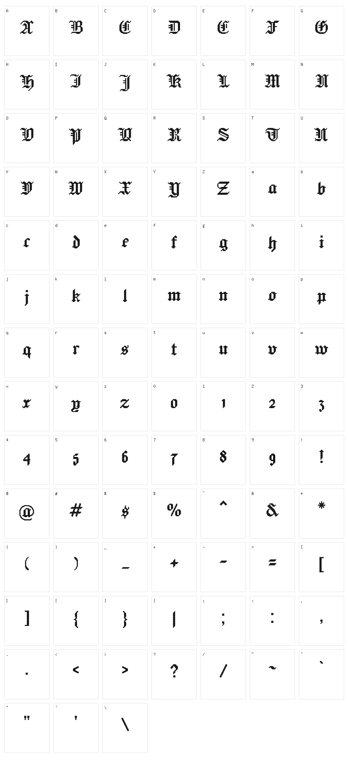 Jacquard 24 Character Set