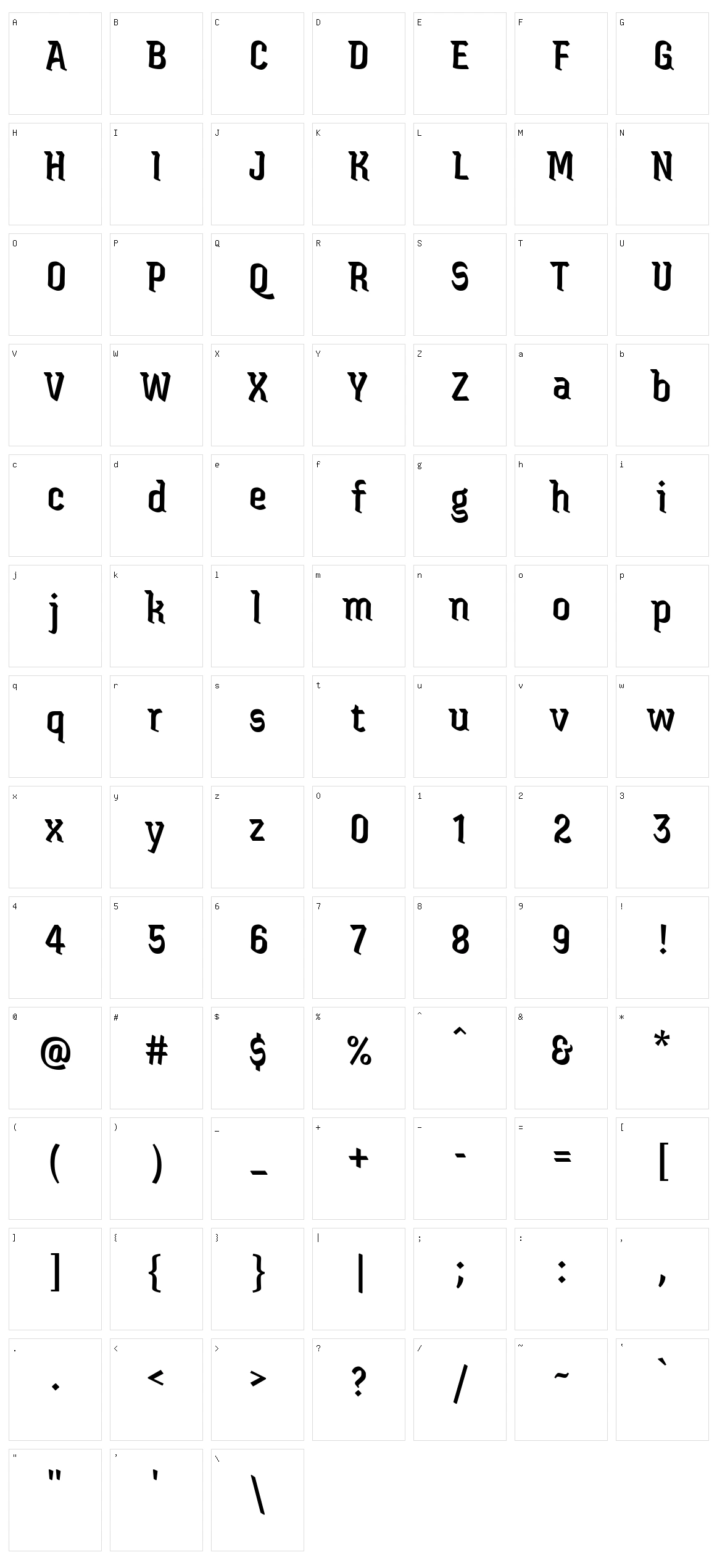 Jaini Character Set