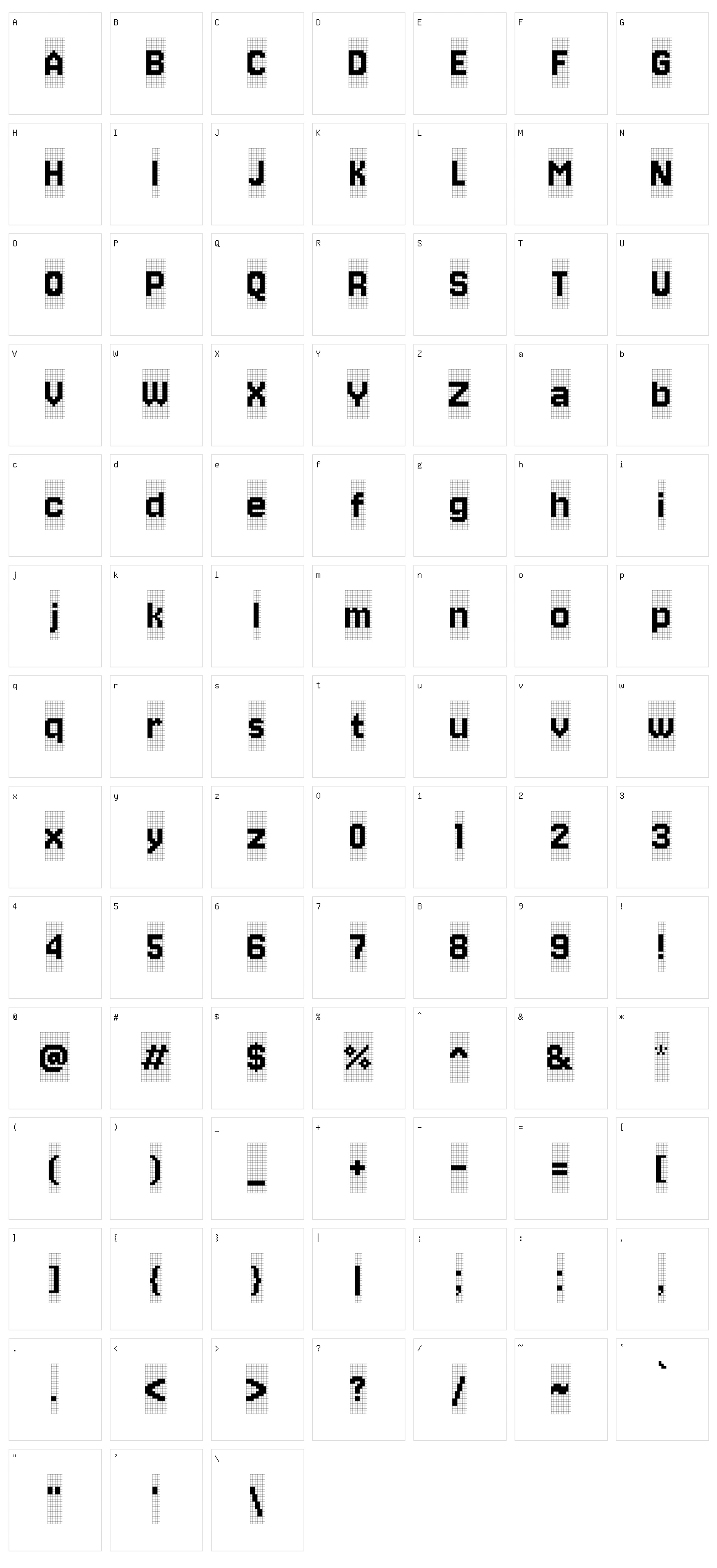 Jersey 10 charted Character Set