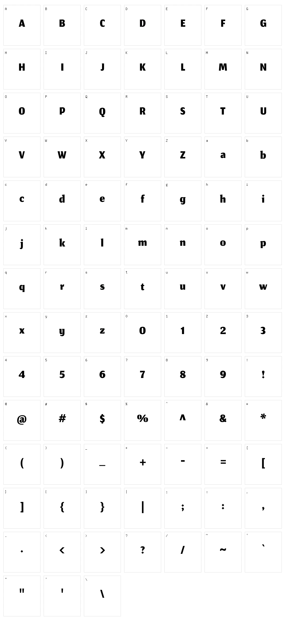 Jomhuria Character Set