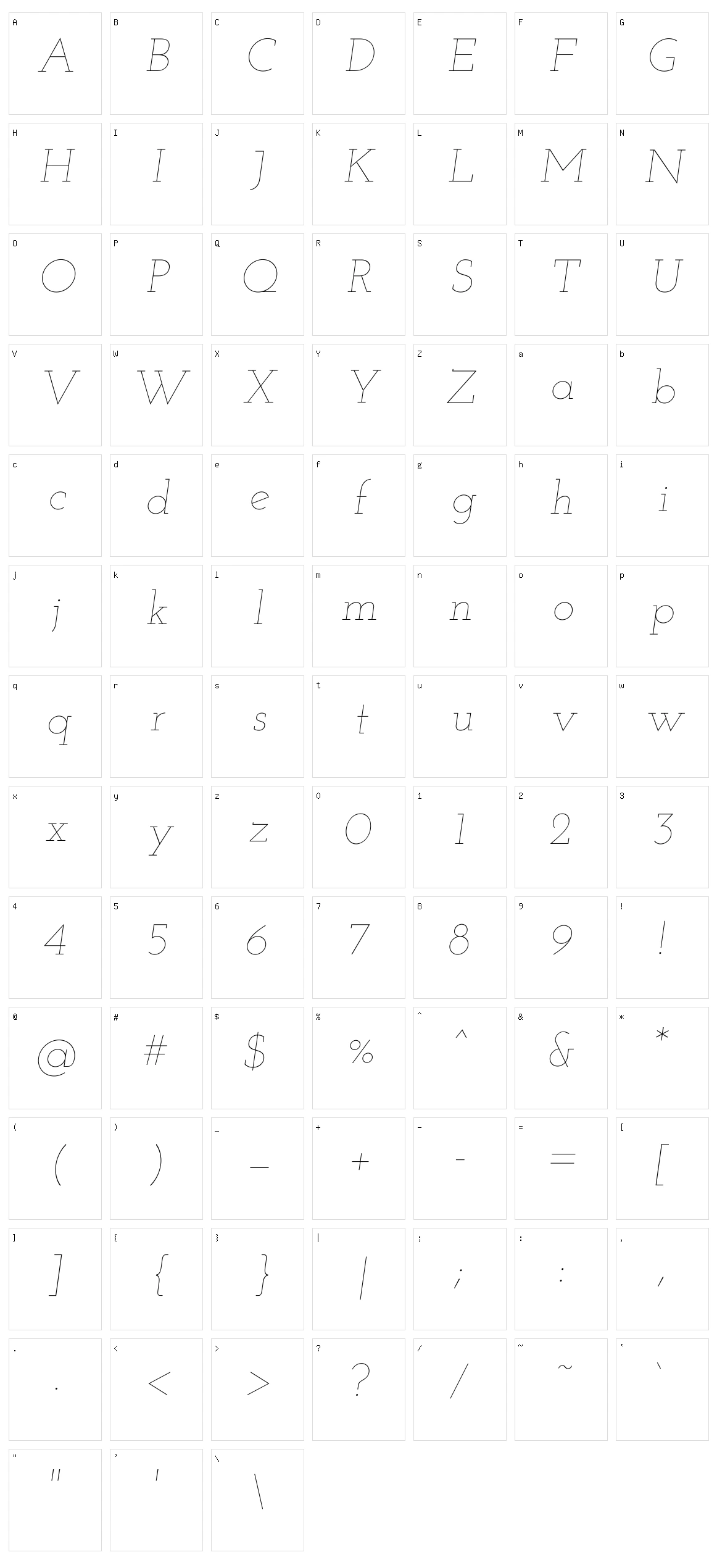 Josefin slab Character Set