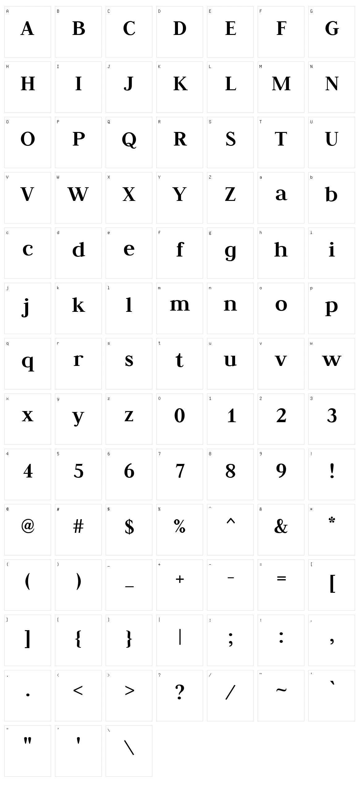 Judson Character Set