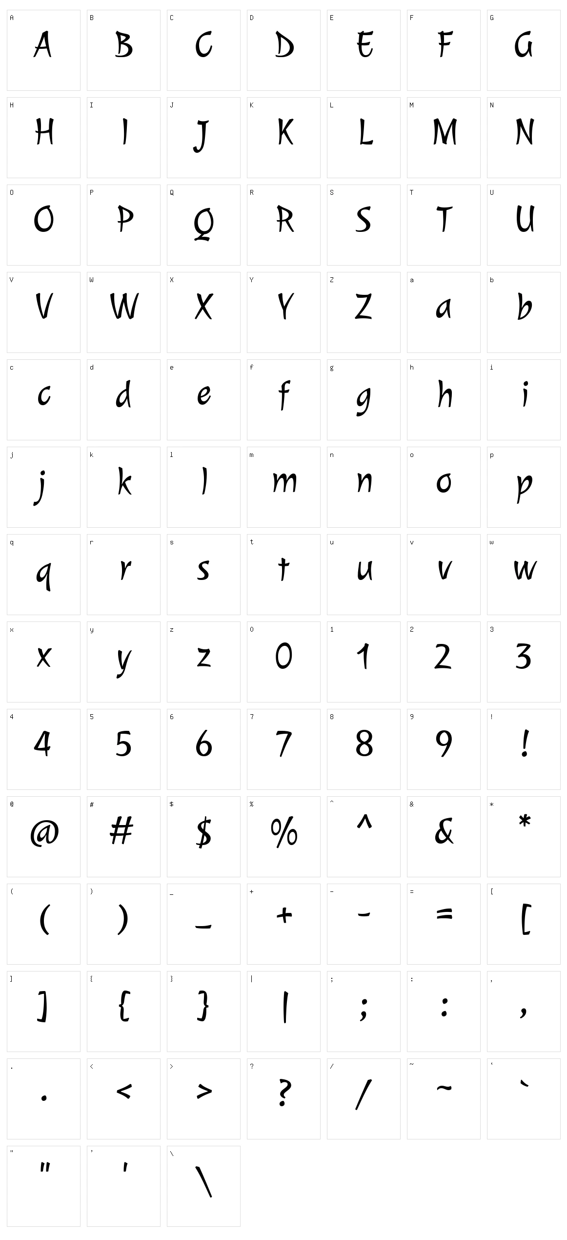 Julee Character Set